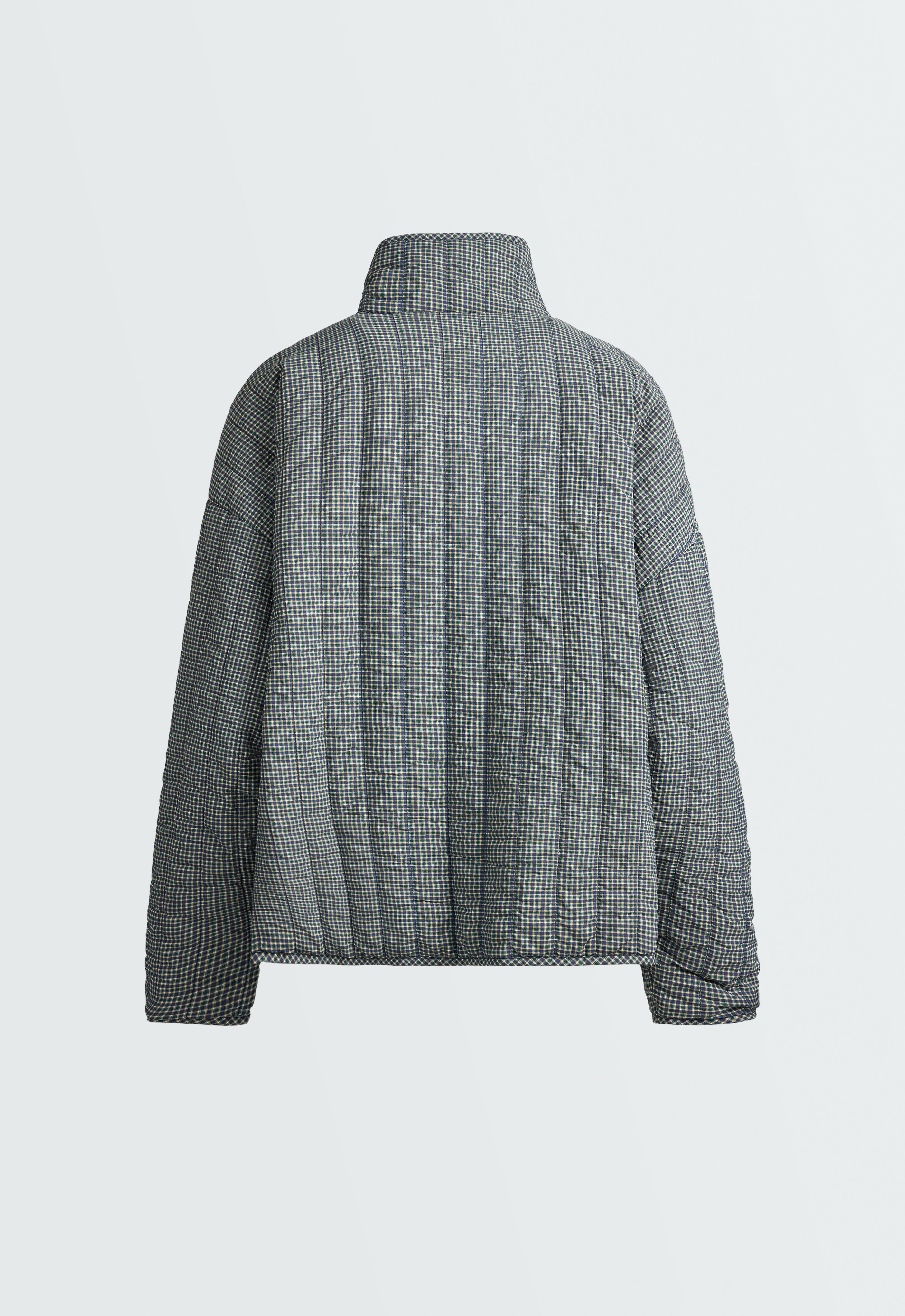 Checked midi padded jacket — BRIGHT LAVENDER