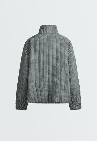 Checked midi padded jacket — BRIGHT LAVENDER 8