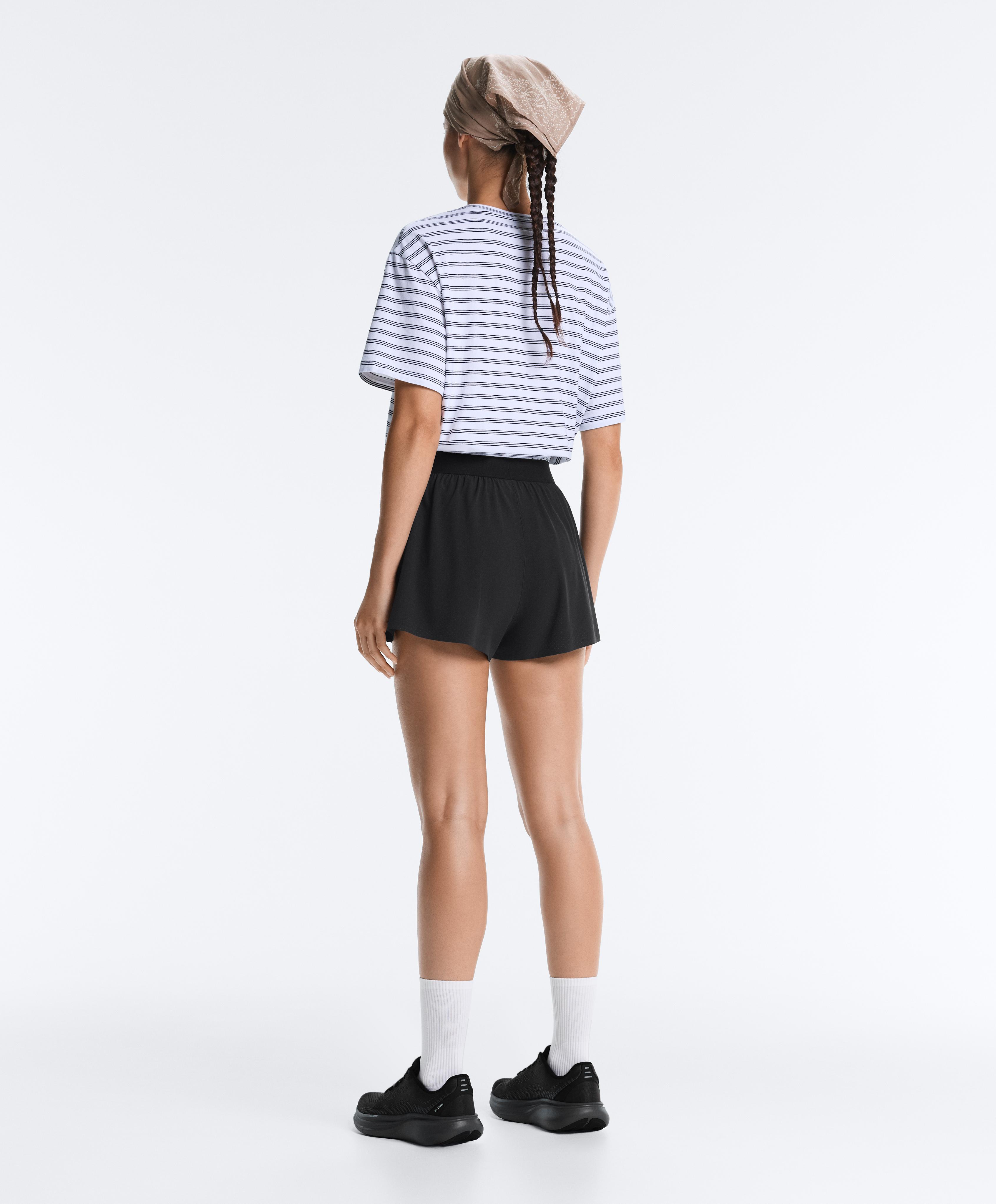 7cm high-rise technical shorts — BLACK