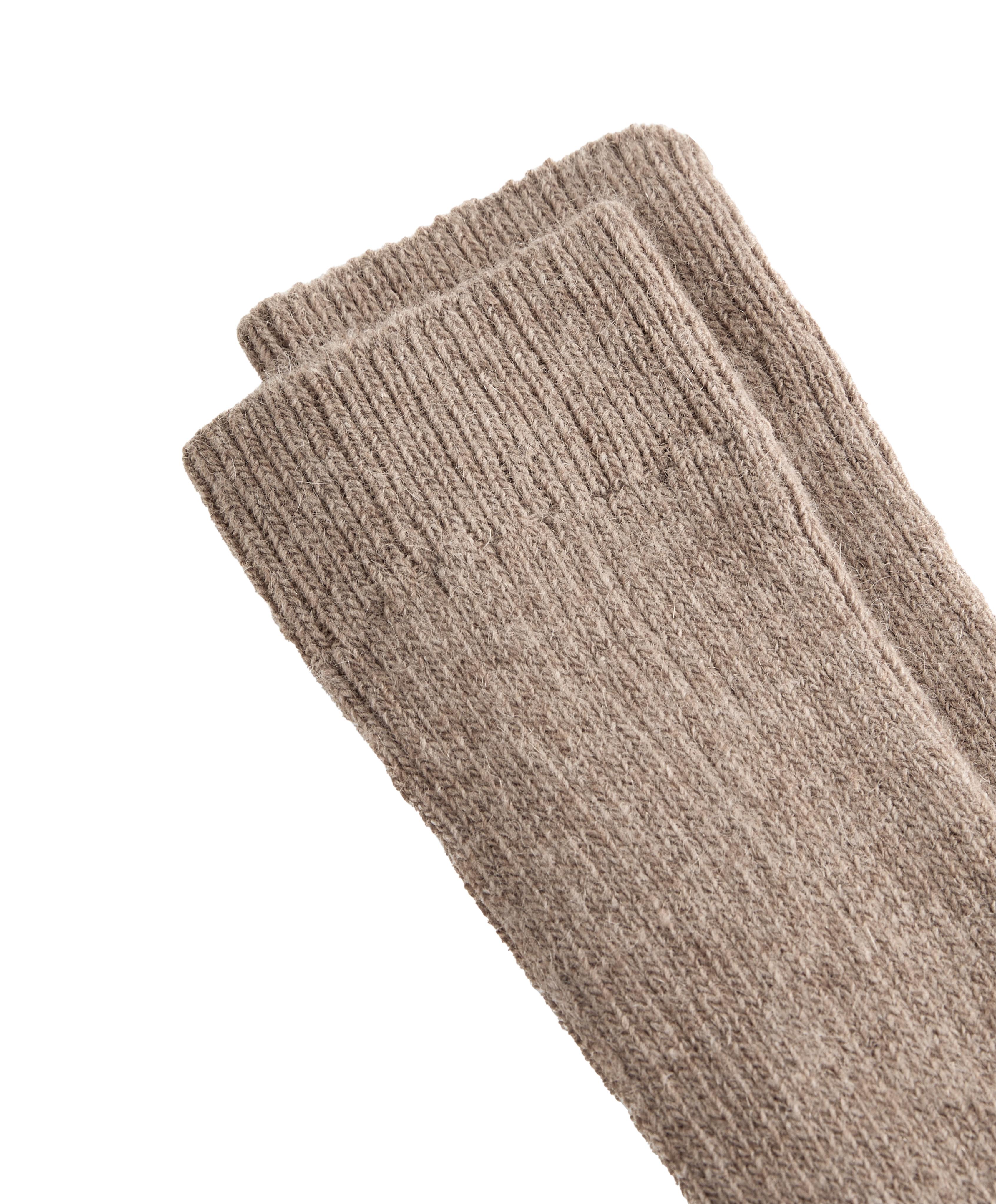 18% cashmere 13% wool long socks — TAN MELANGE