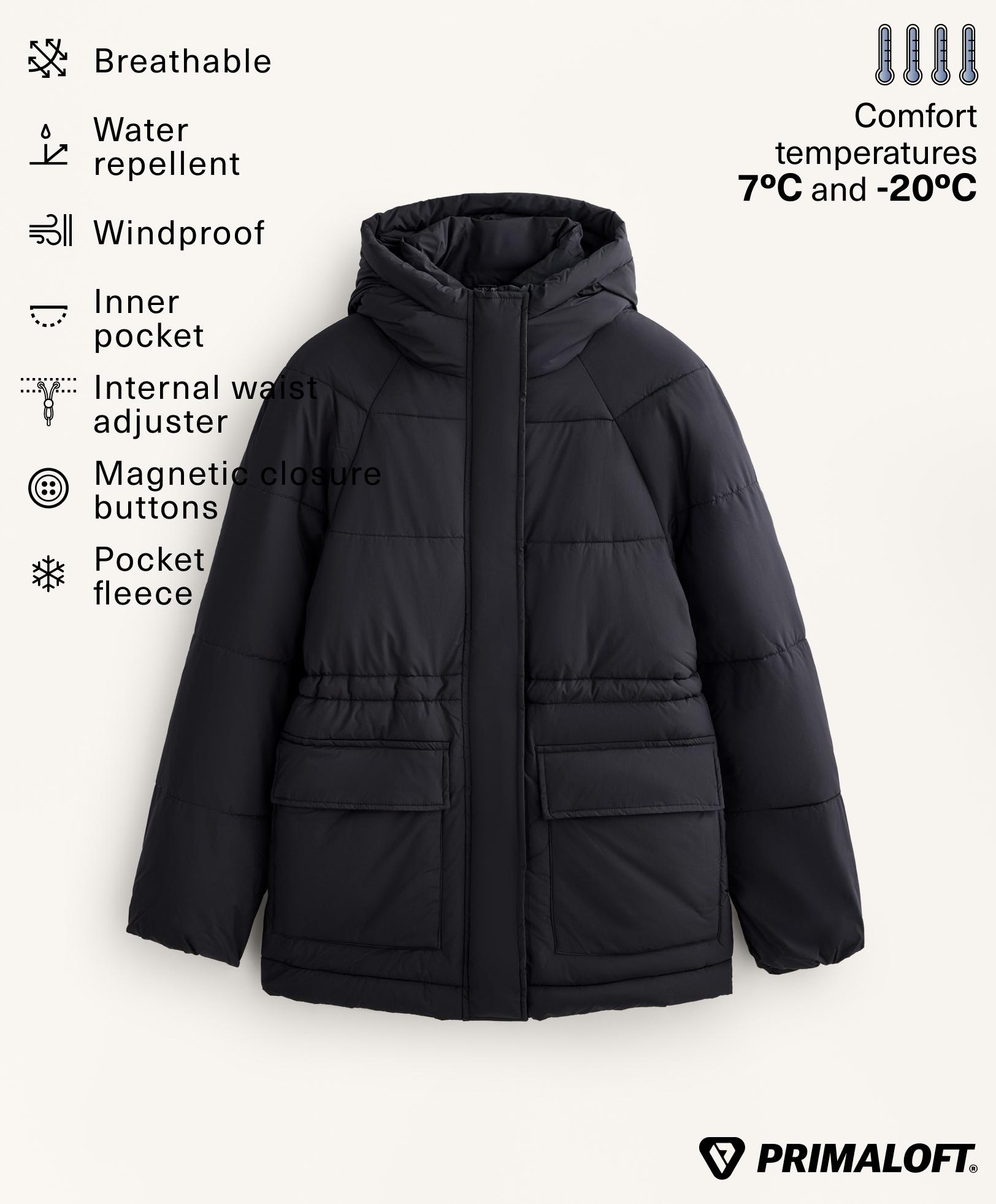 Primaloft® water-repellent padded jacket — BLACK