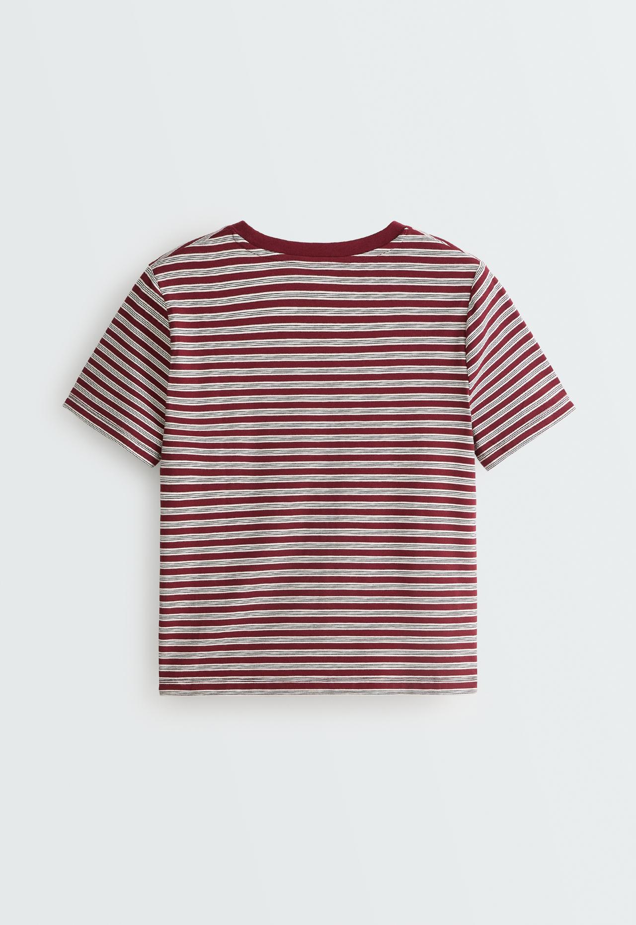 Regular short sleeve cotton blend T-shirt — BURGUNDY