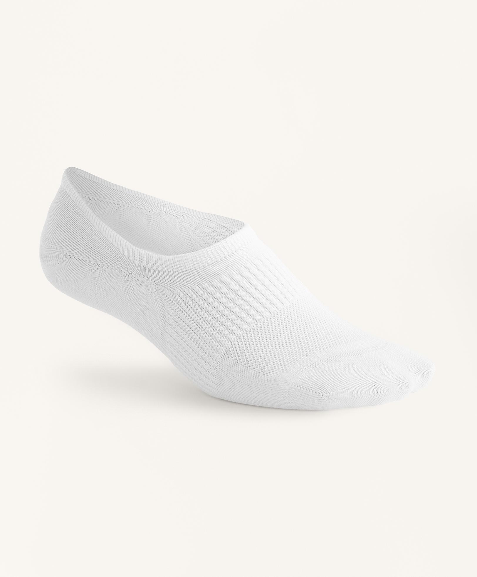 3 pairs of high-cut cotton blend invisible sports socks — WHITE