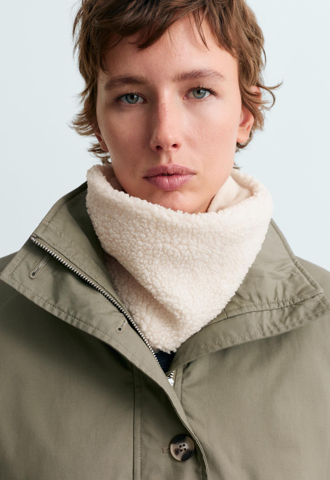 Faux-shearling neck warmer — ECRU