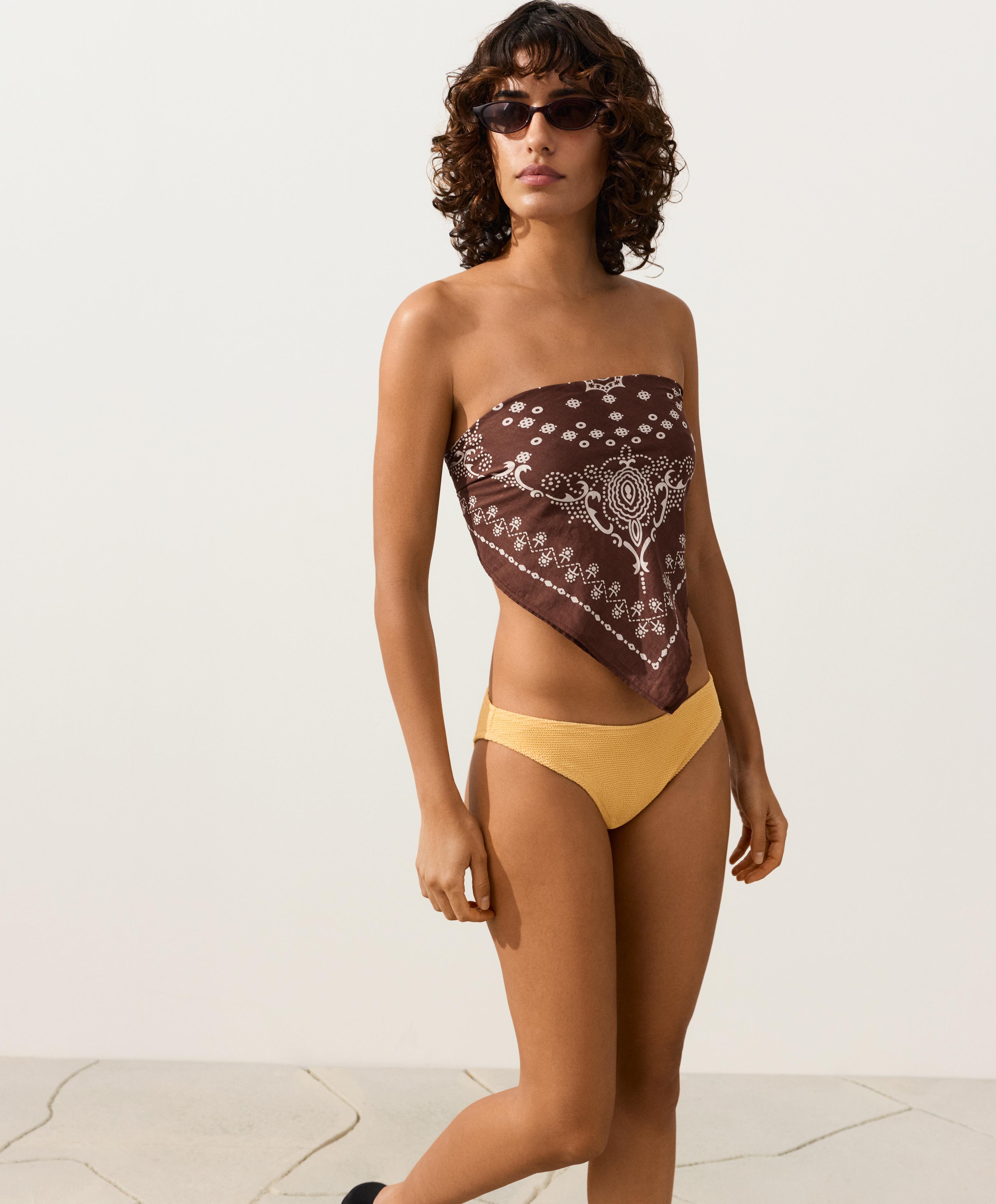 Crinkle classic bikini briefs — BURNT YELLOW