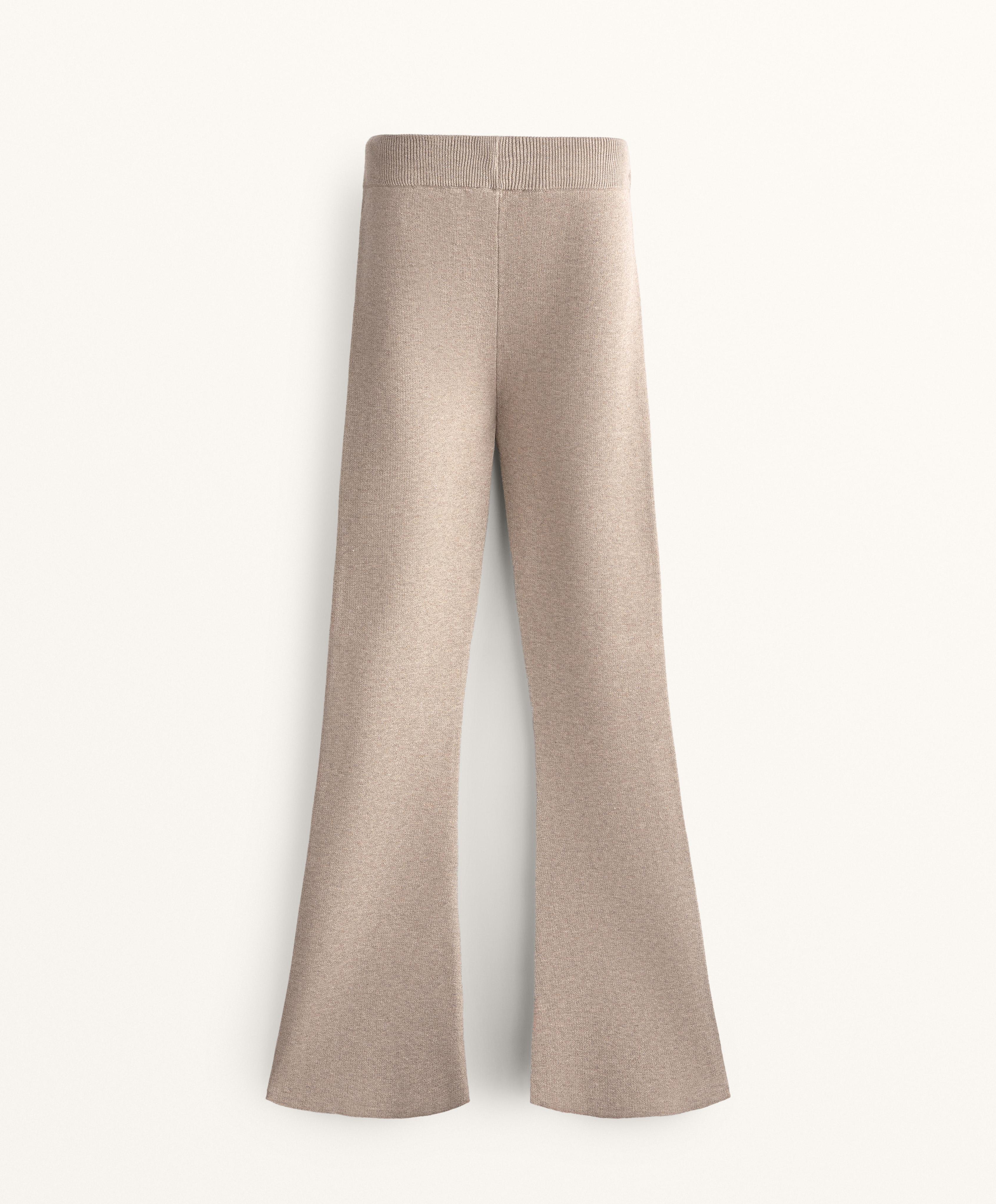 Flare knit trousers — SOFT MINK