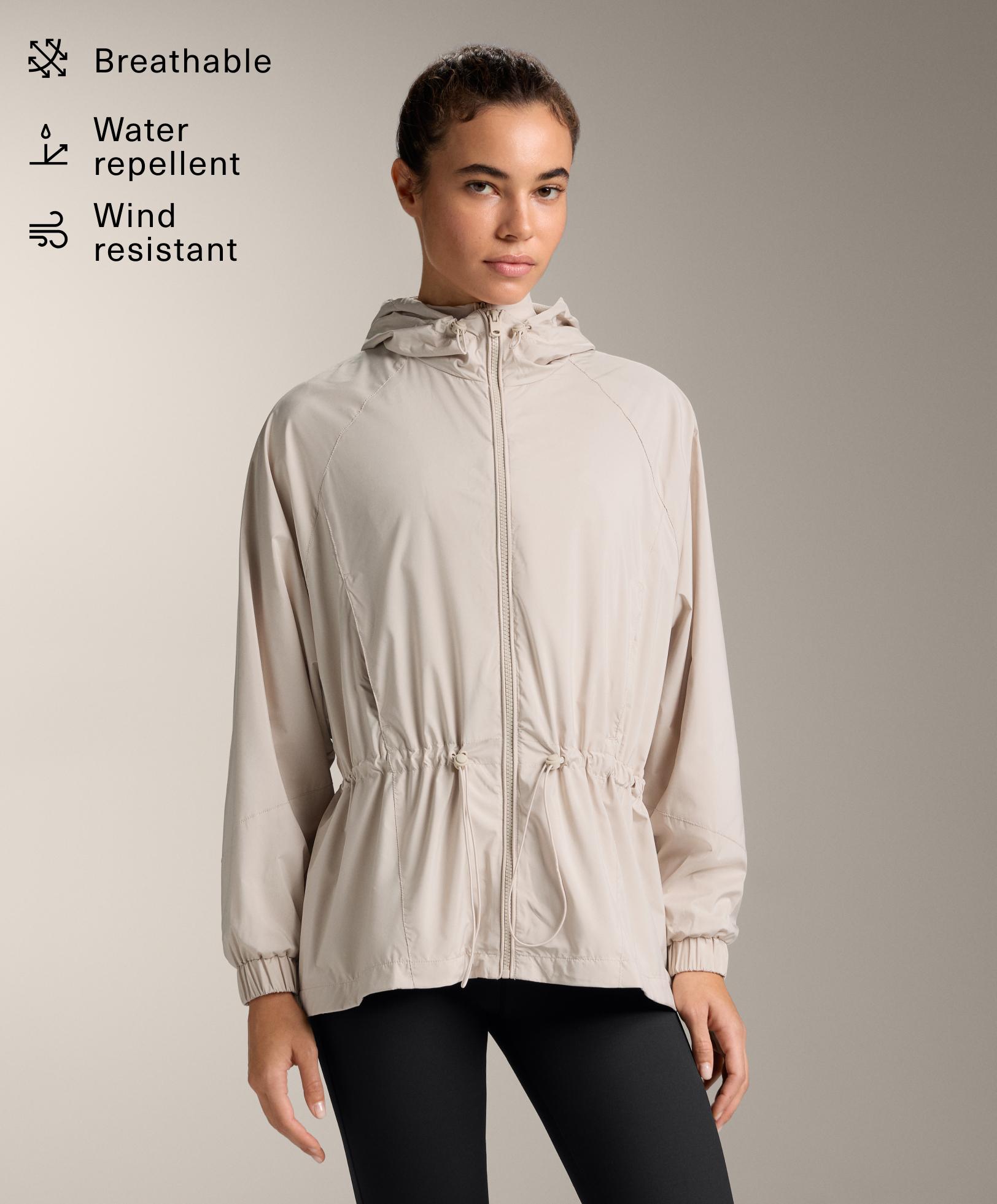 جاكيت واقٍ من الريح طويل وصاد للماء