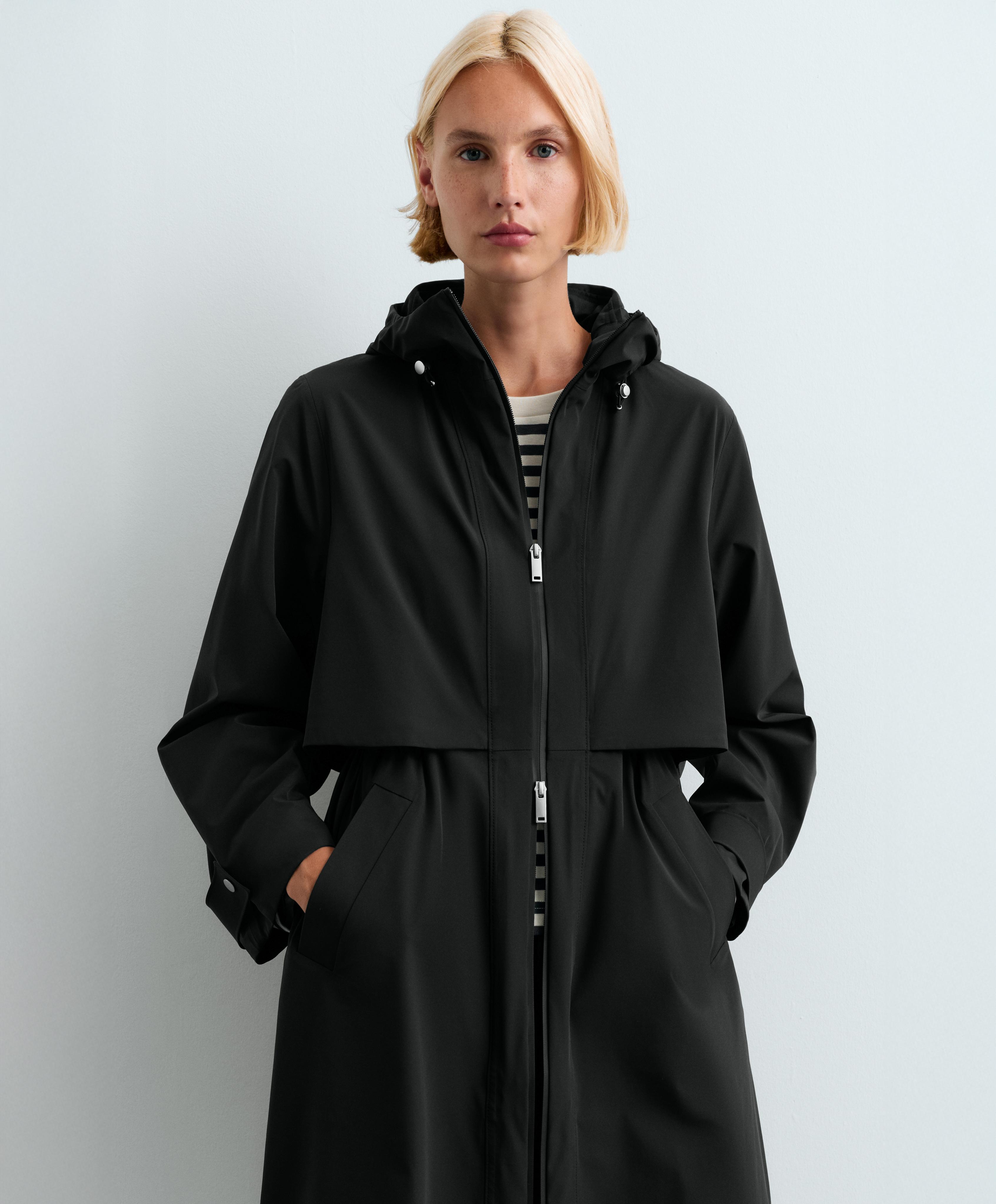 Extra lightweight long 10k waterproof jacket — BLACK