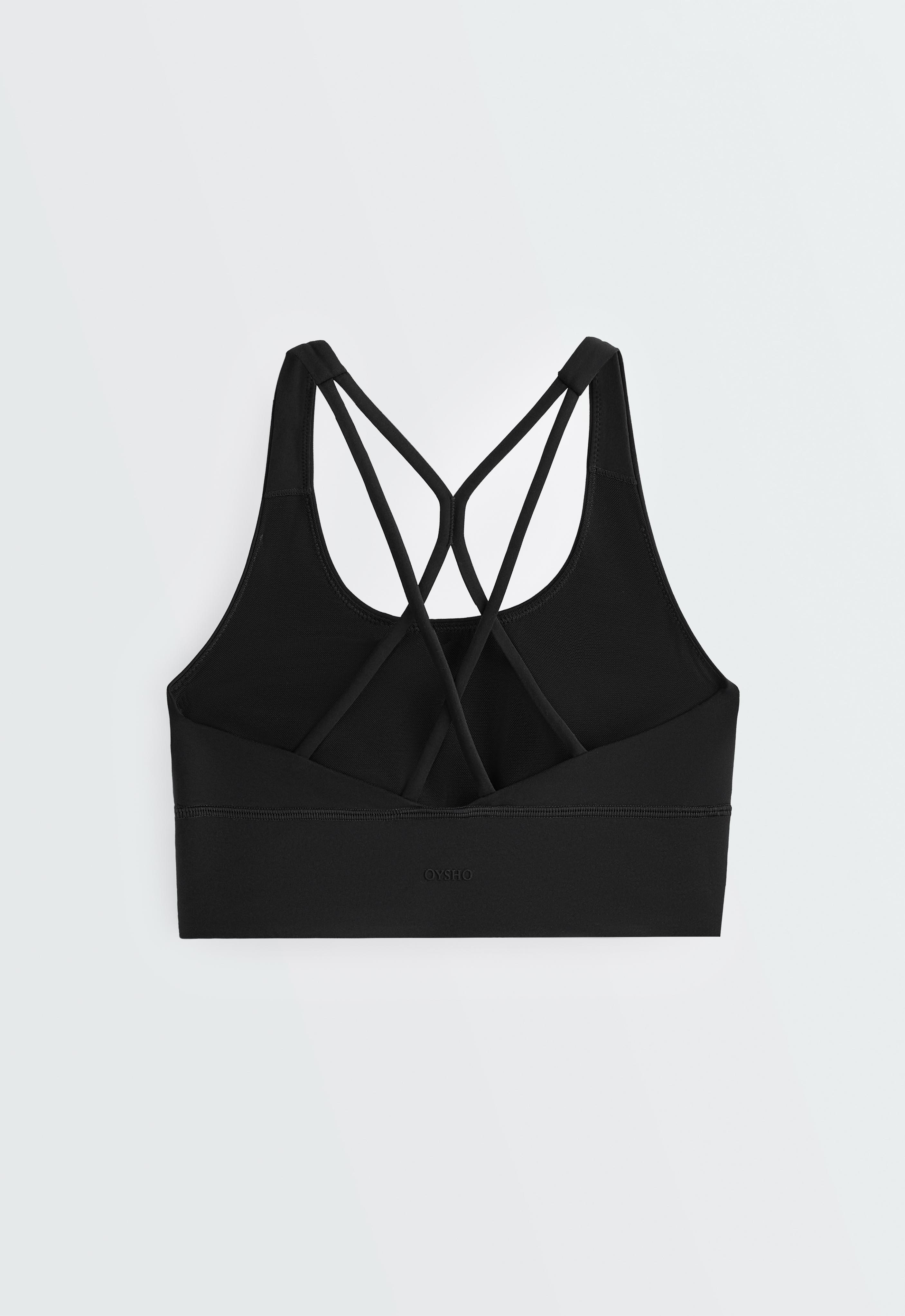 Medium-support Comfortlux sports bra with cups — BLACK