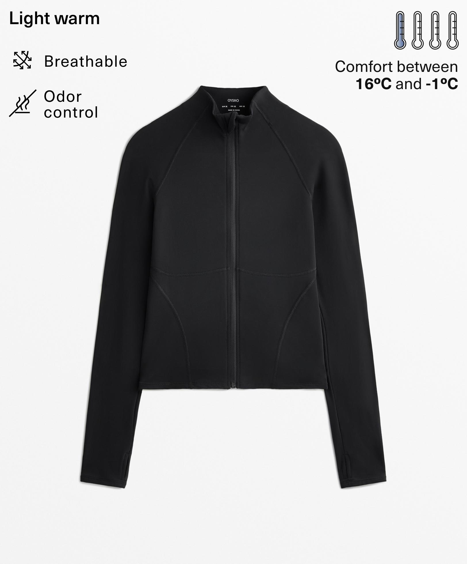 Light warm technical jacket with seams