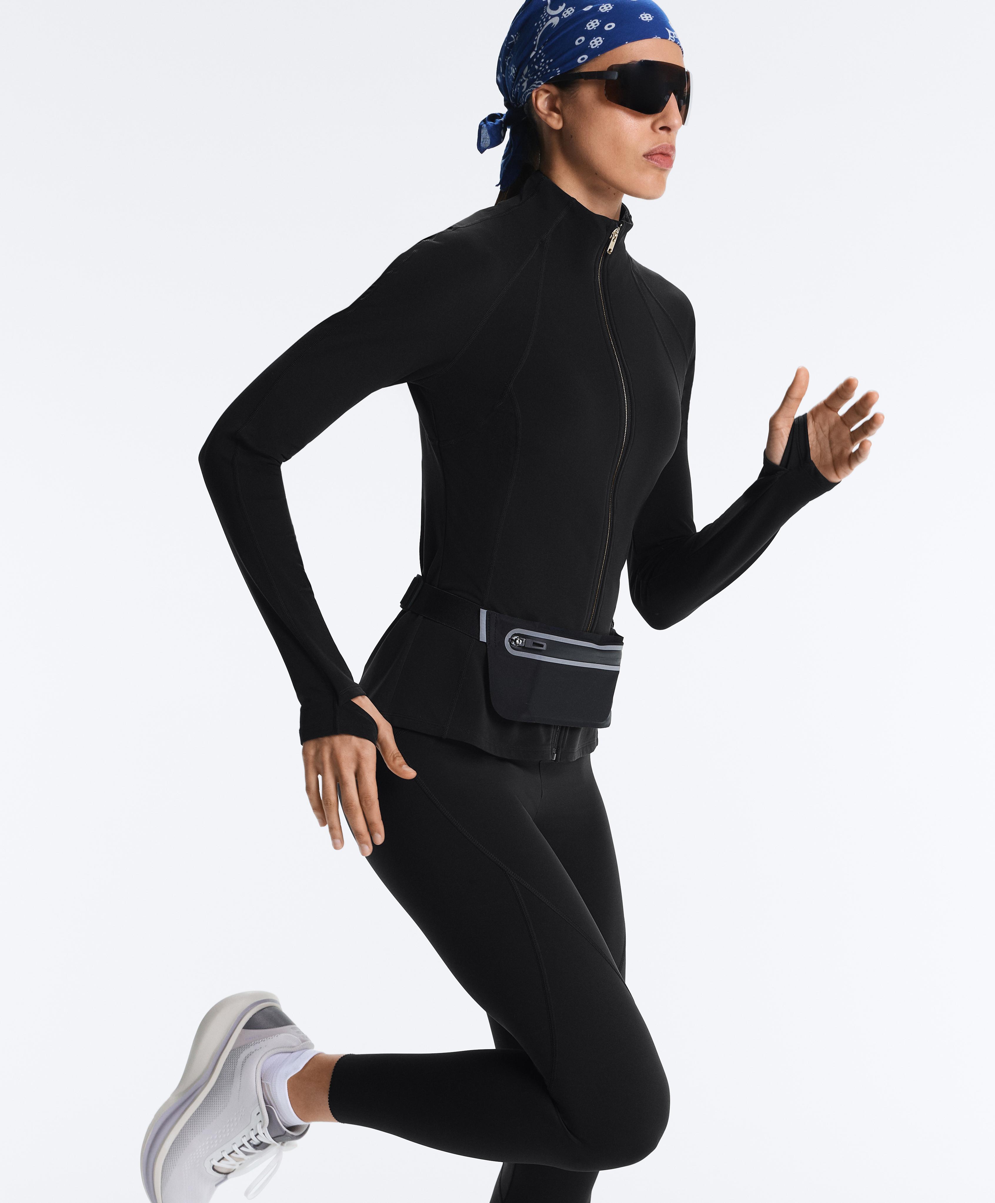 Light warm technical jacket with seams — BLACK