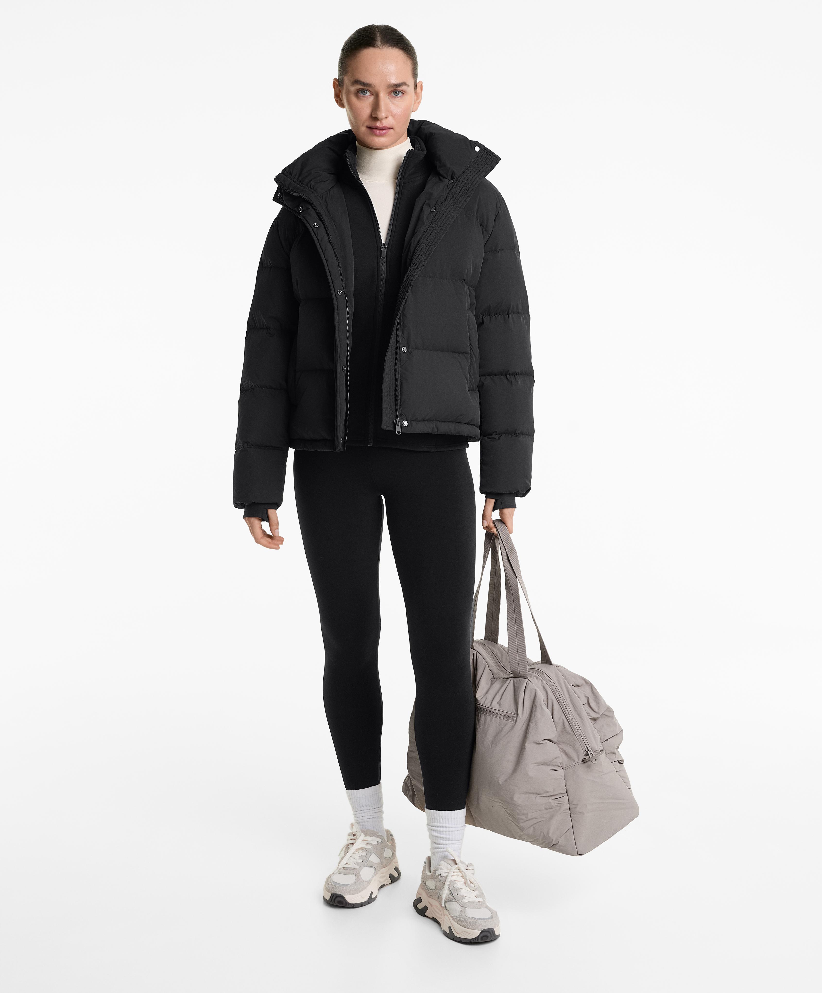 Long super extra warm seamless technical jacket — BLACK