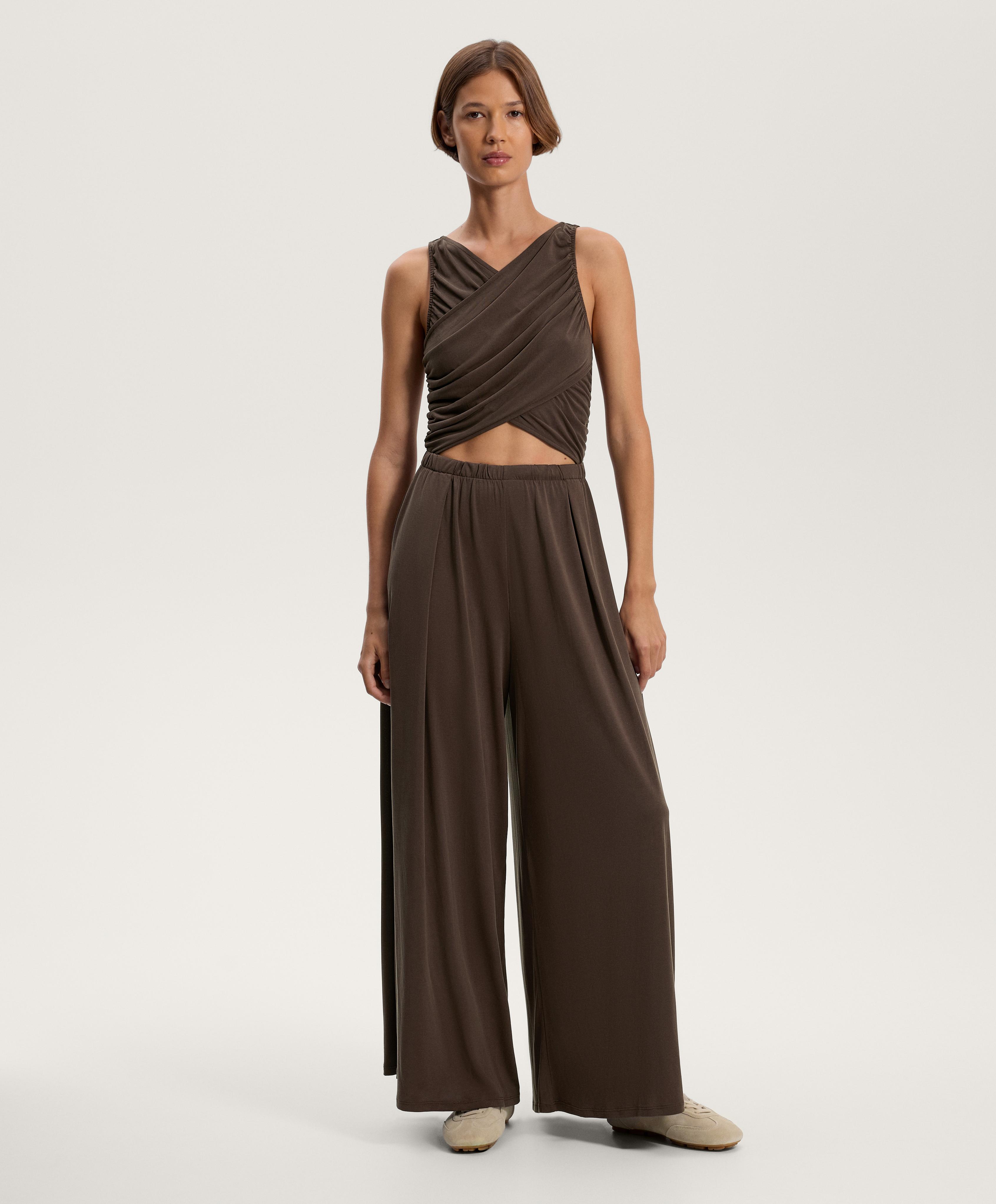 Floaty crossover jumpsuit with modal