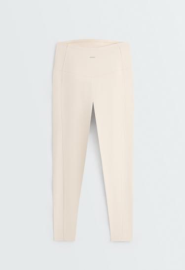 65cm Warm maternity leggings with zips — ECRU 7