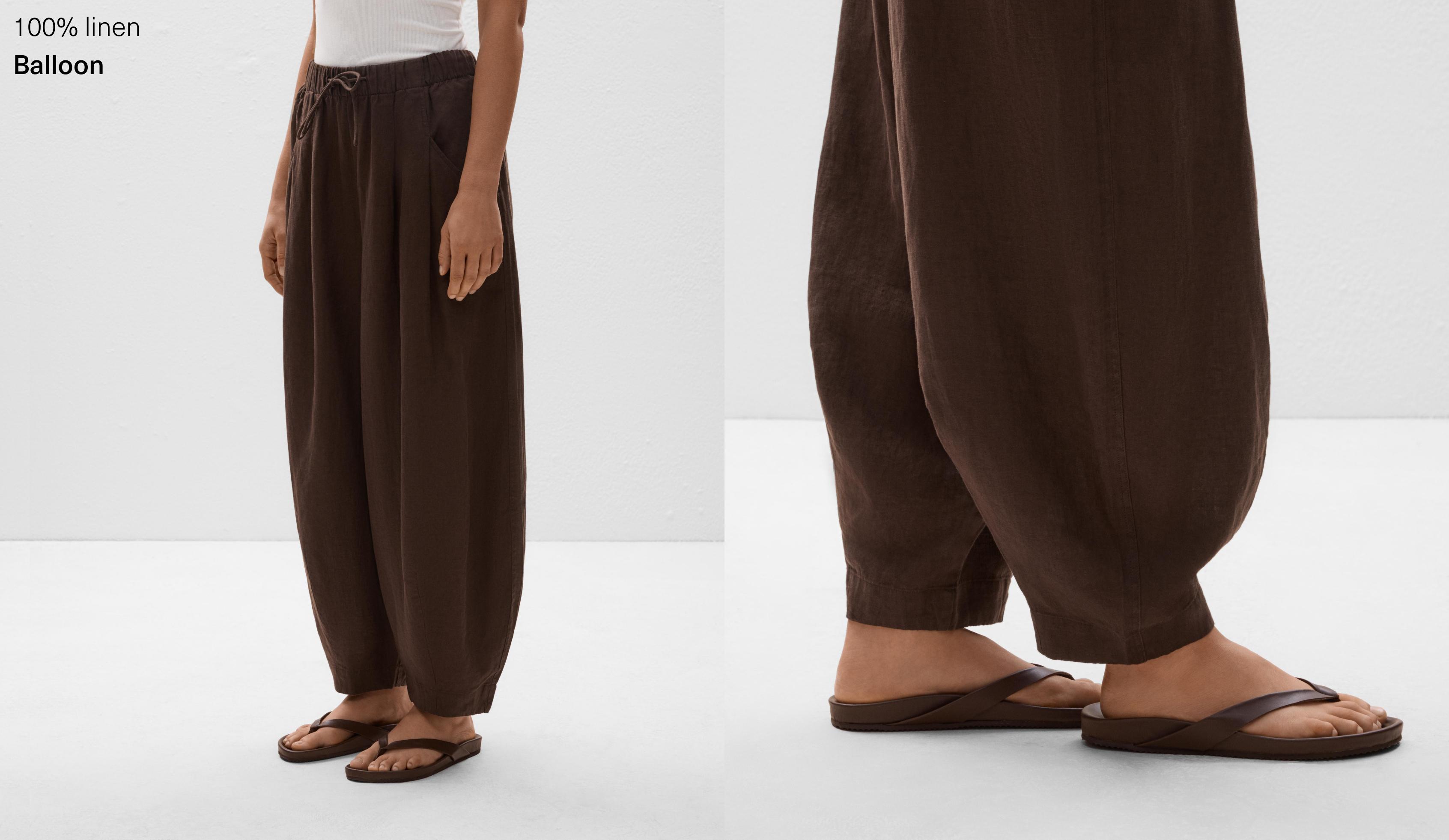 100% linen balloon trousers