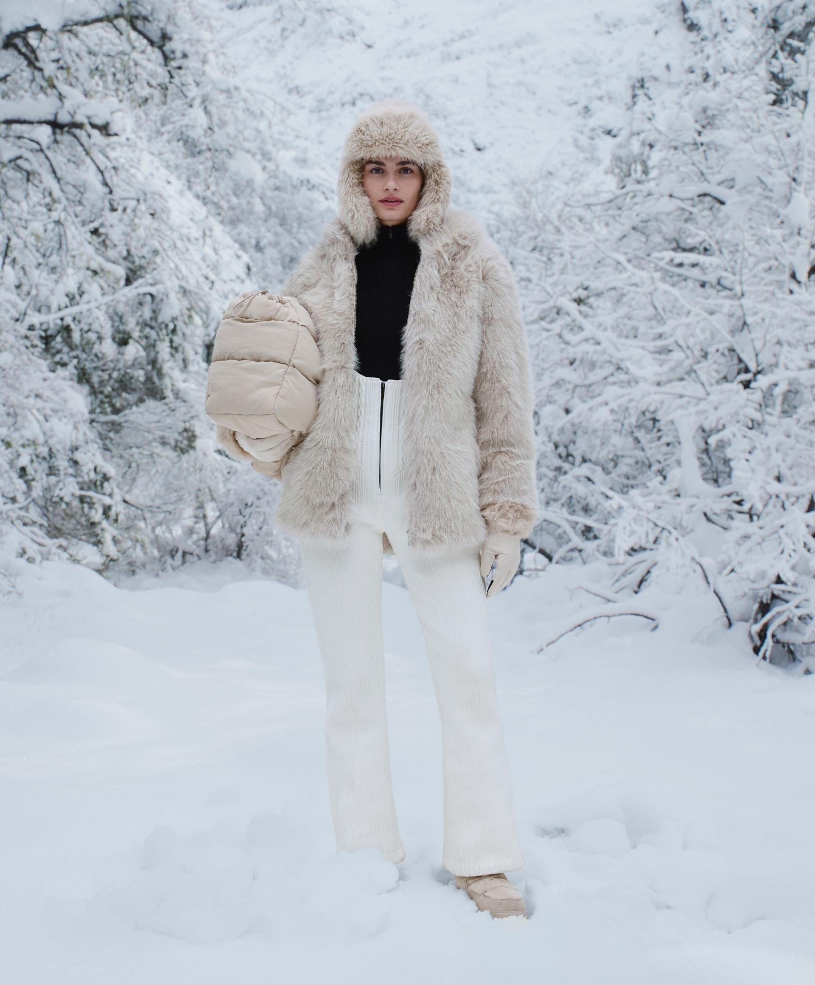 Water-resistant SKI flare dungarees — WHITE