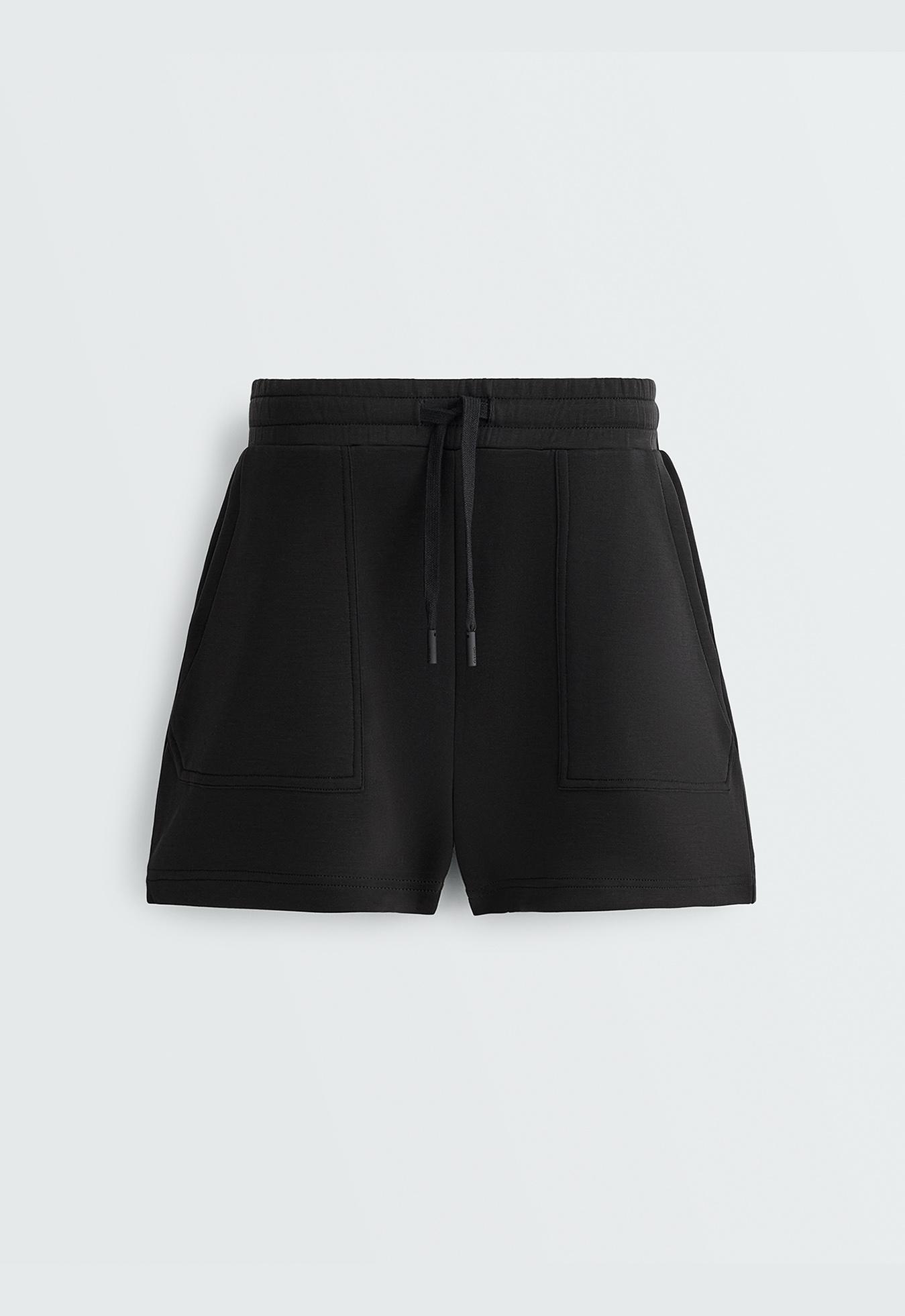 Soft-touch modal shorts — BLACK