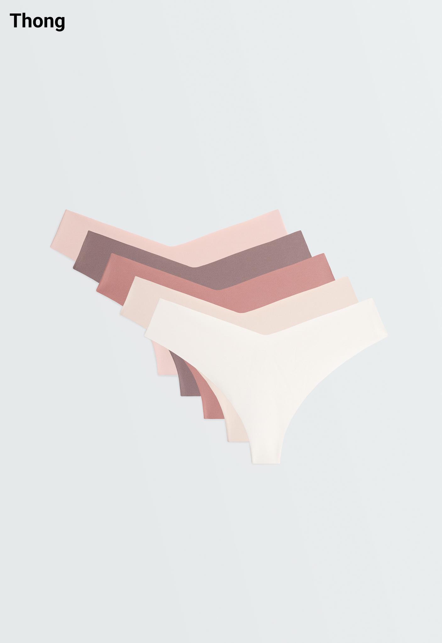 5 invisible polyamide blend thongs — DUSTY ROSETTE