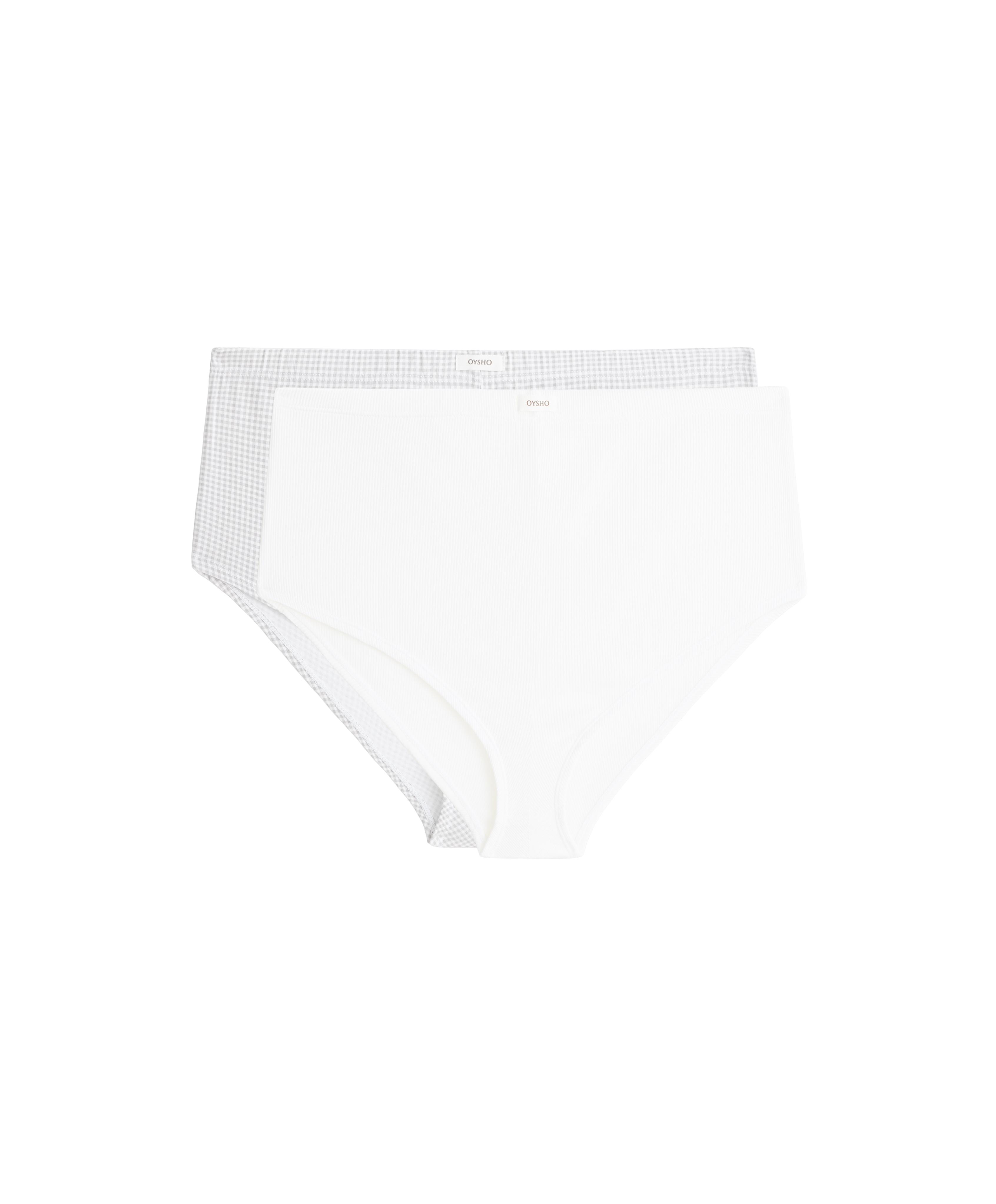 2 cotton blend logo shorties — PALE GREY