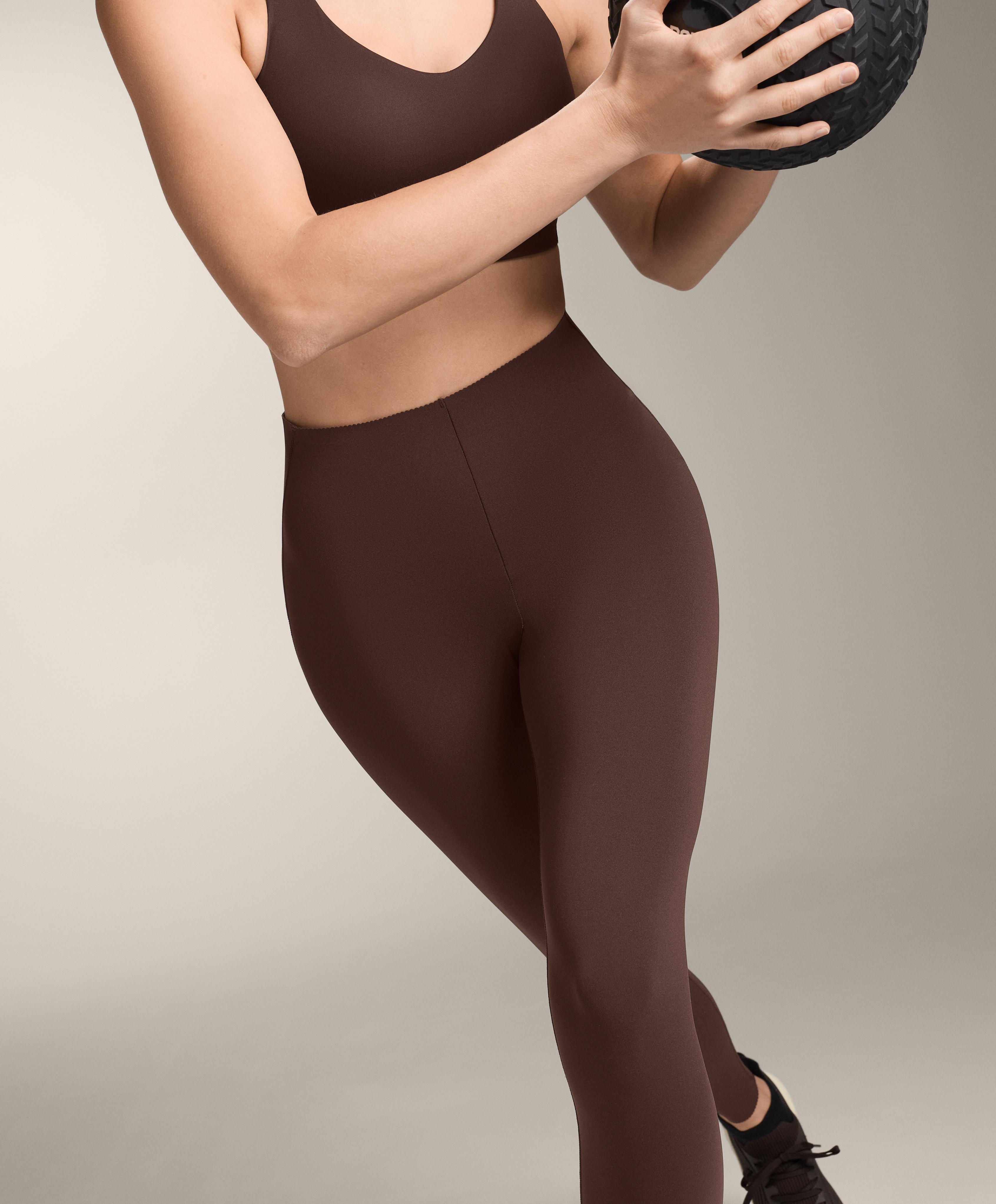 High-rise Compressive core-control ankle-length leggings
