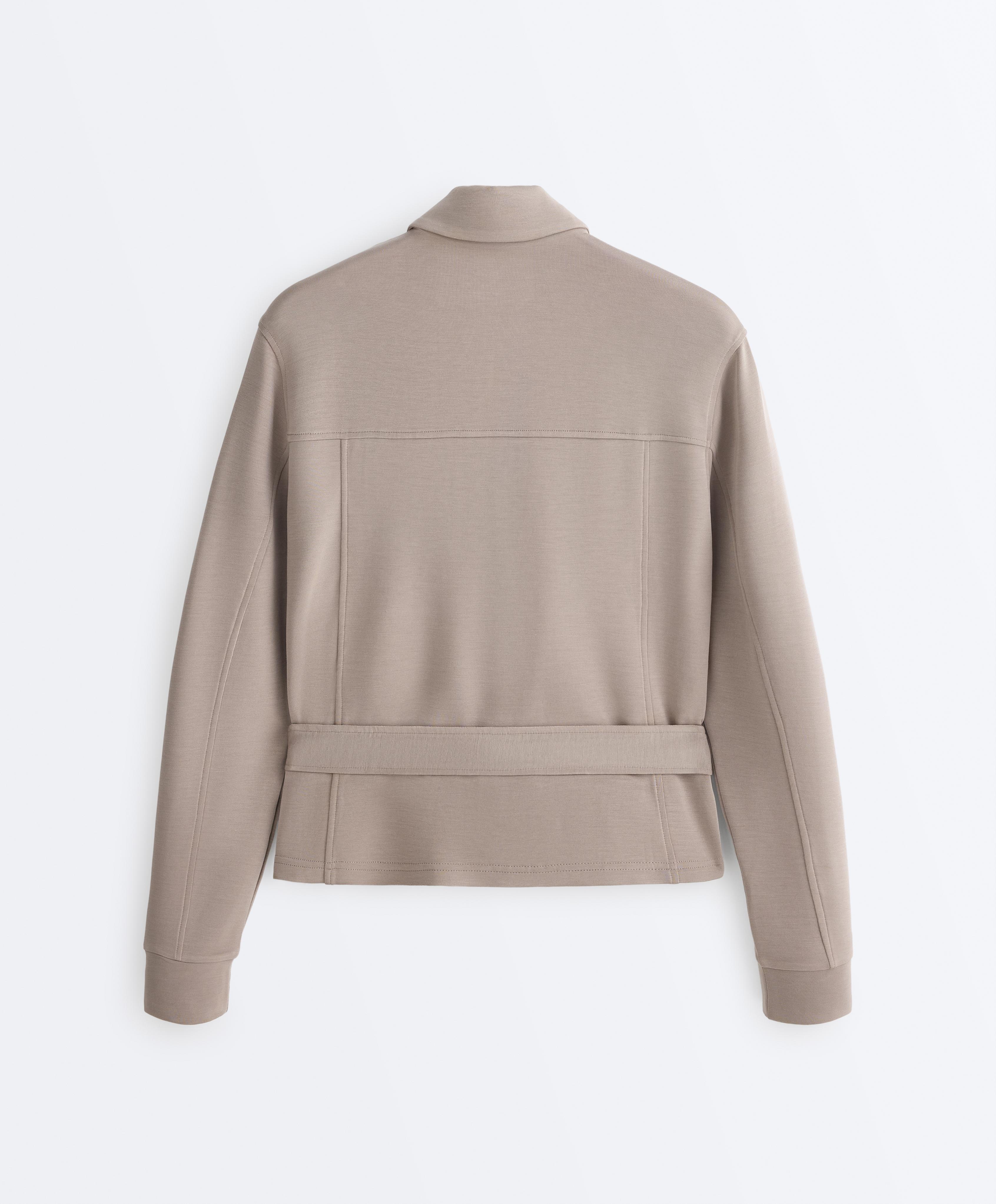 Straight jacket with belt and soft-touch modal — MID-MINK