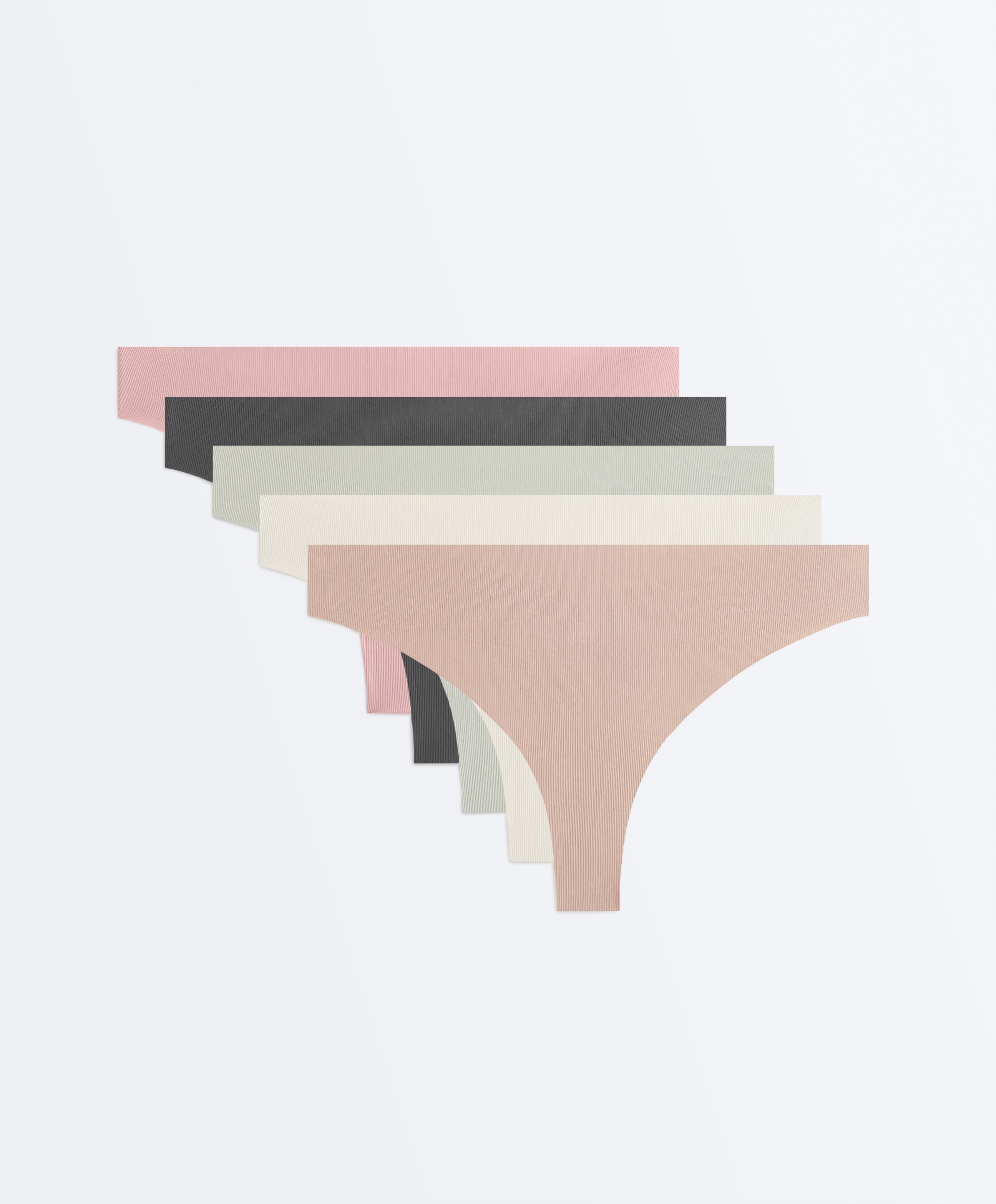 5 laser-cut polyamide blend rib thongs 5 laser-cut polyamide blend rib thongs