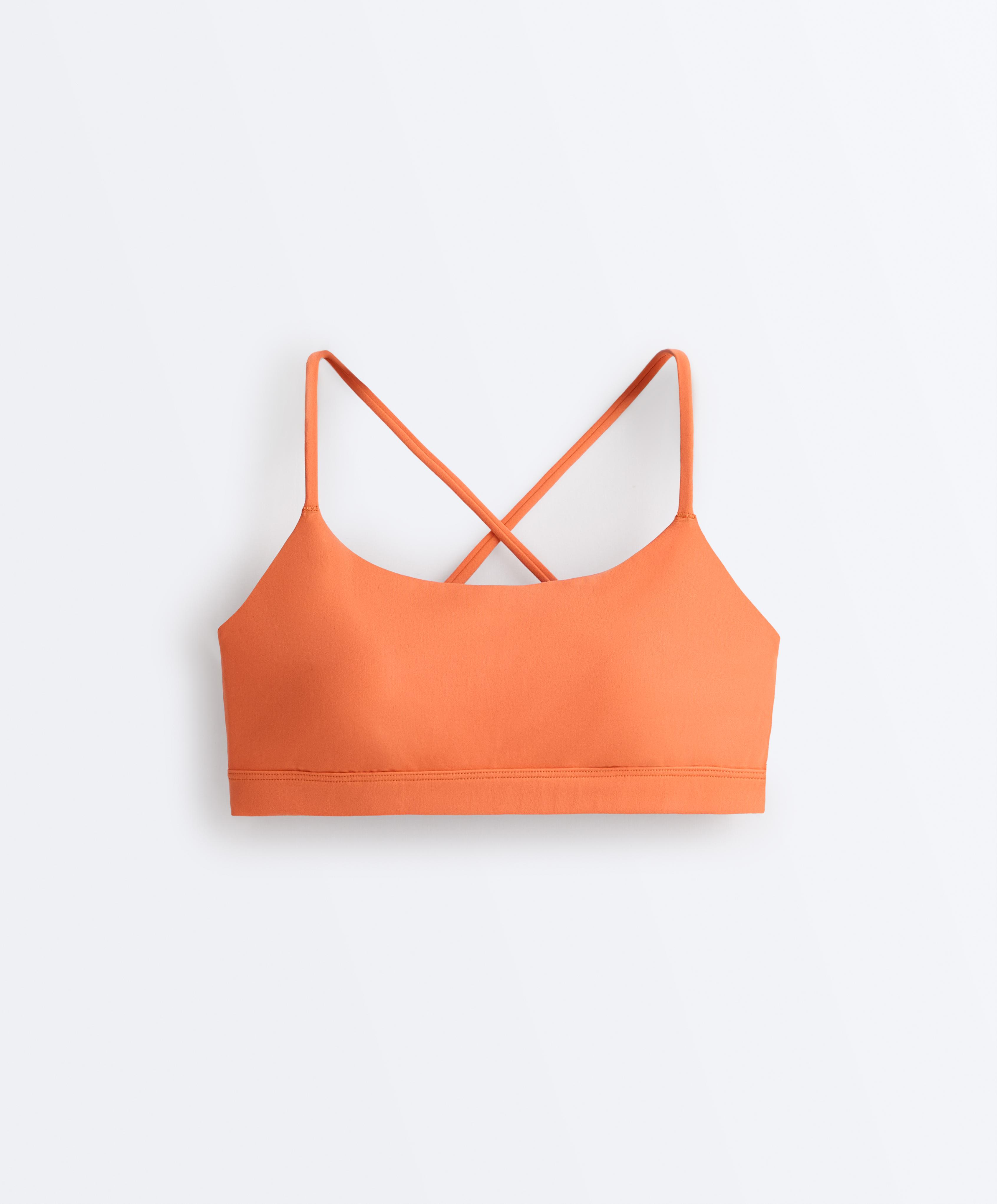 Low-support Comfortlux sports bra with straps — WASHED ORANGE