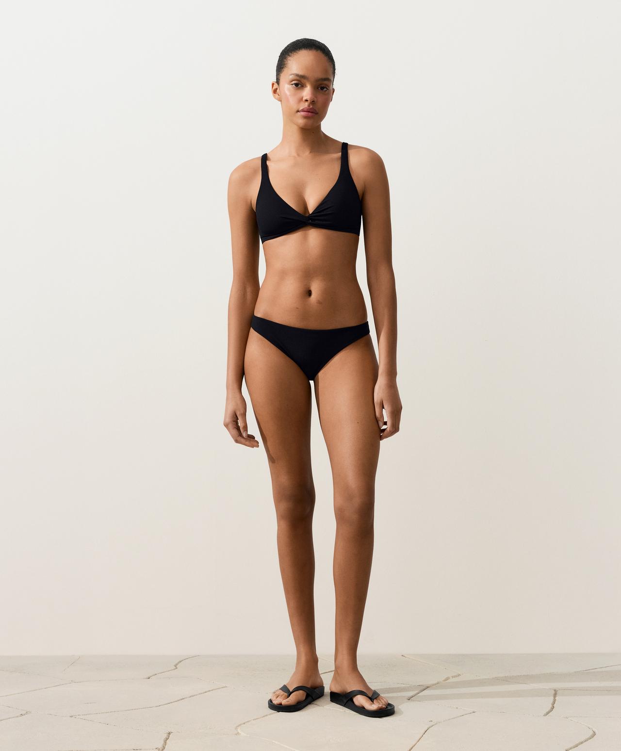 Piqué classic bikini briefs — BLACK