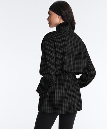 Long checked jacket — BLACK 6