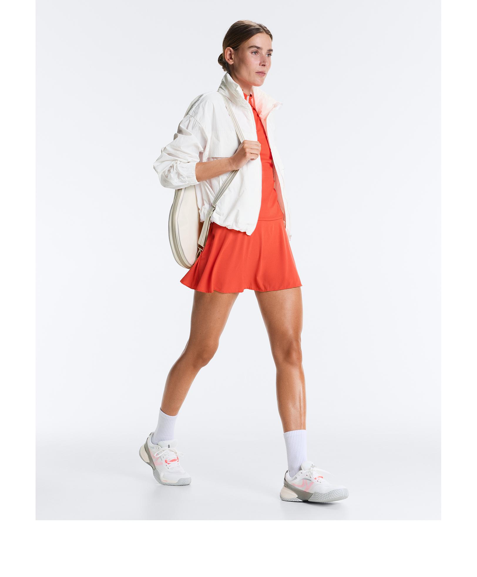 Technical half-zip sleeveless T-shirt — BRIGHT ORANGE