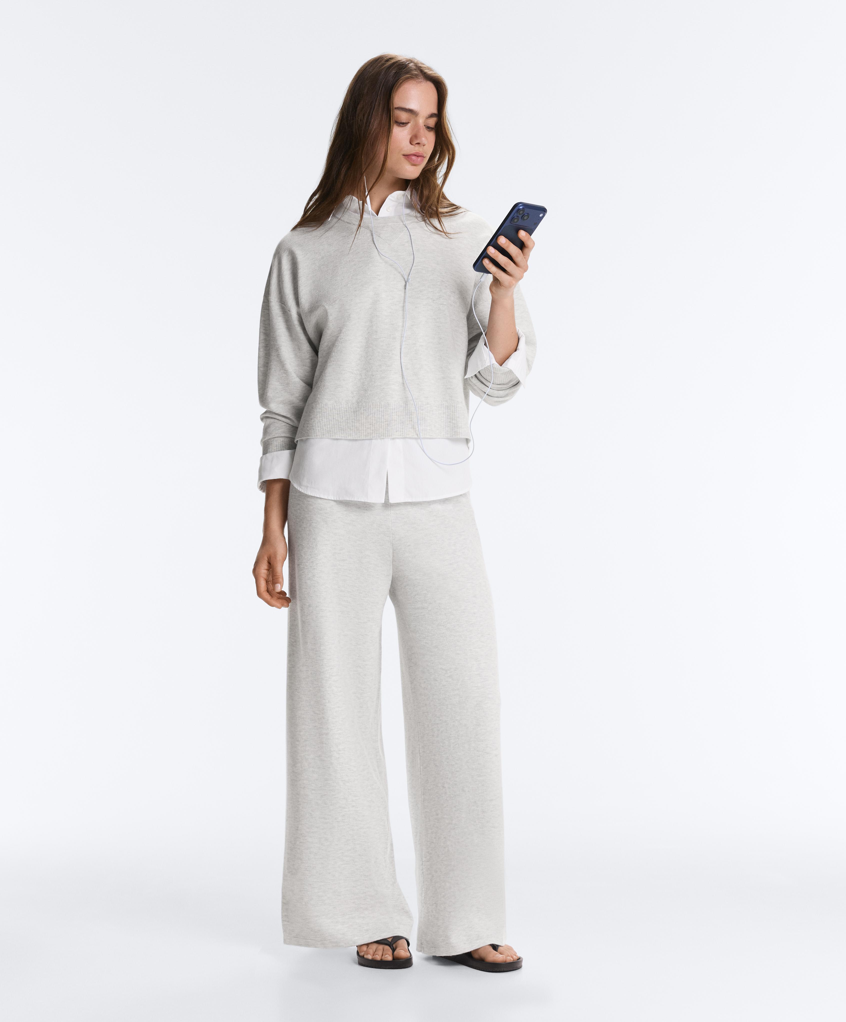 Rechte gebreide broek