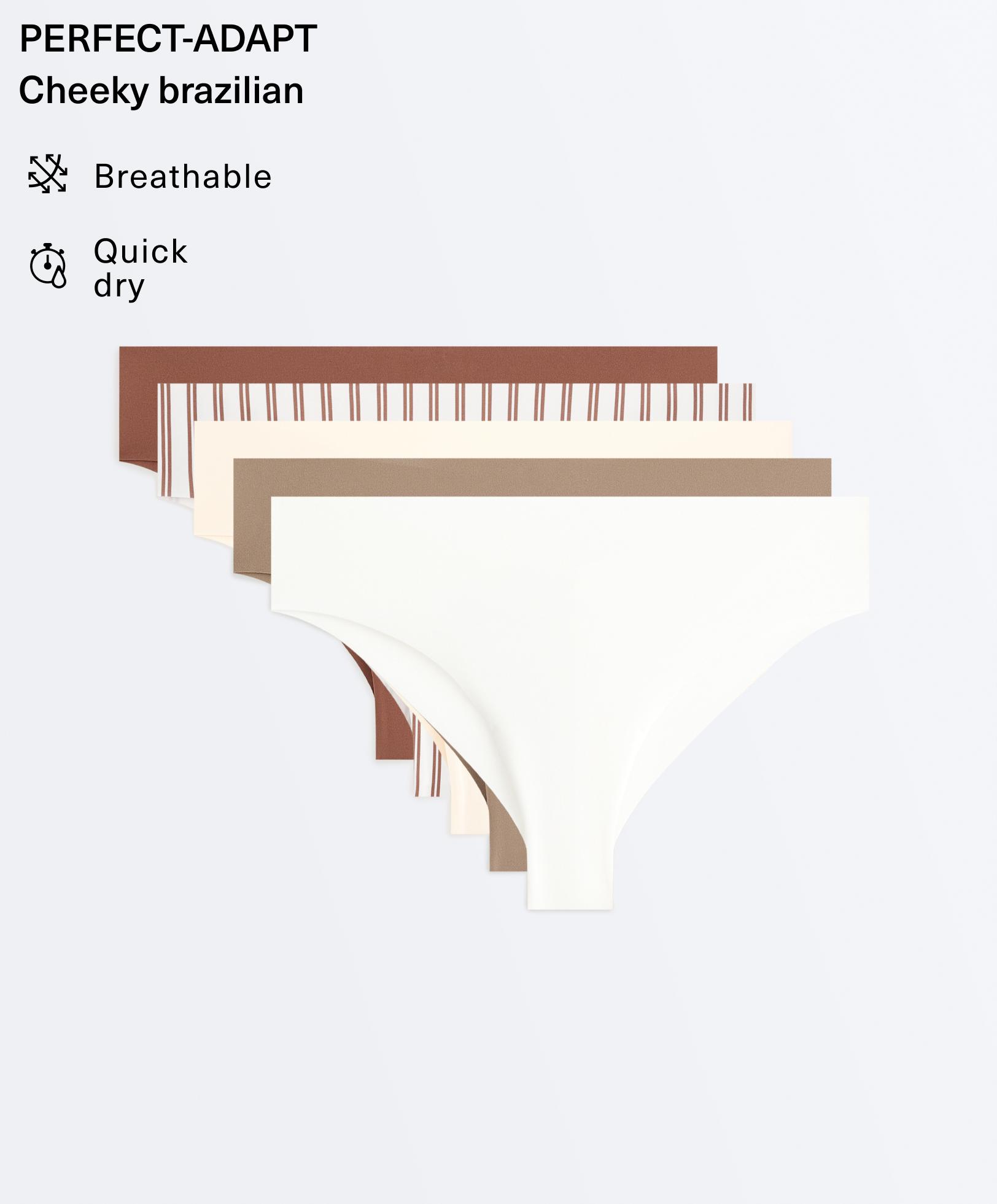 5 invisible laser-cut polyamide blend Brazilian briefs