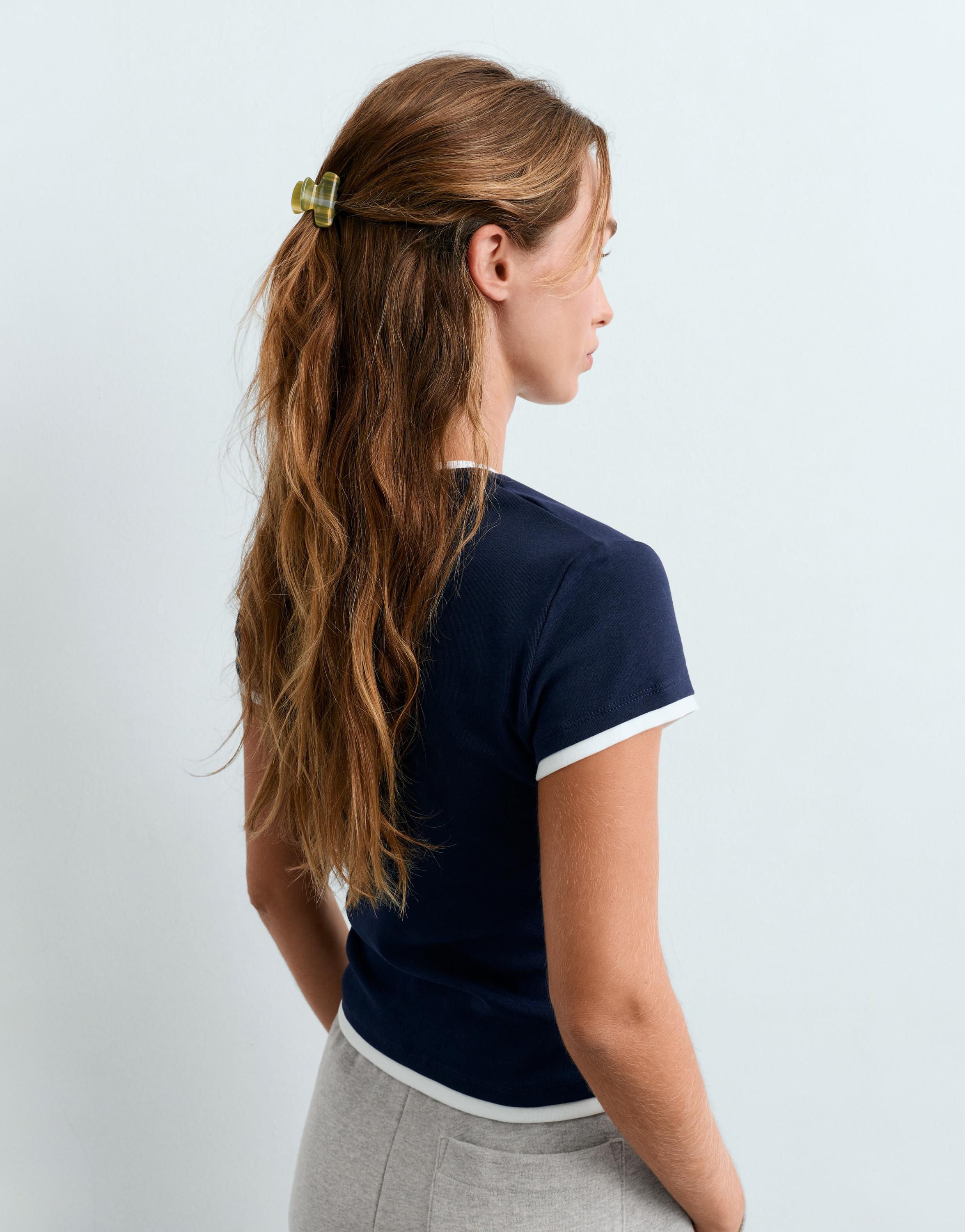 2 mini acetate hair clips — WASHED OLIVE GREEN