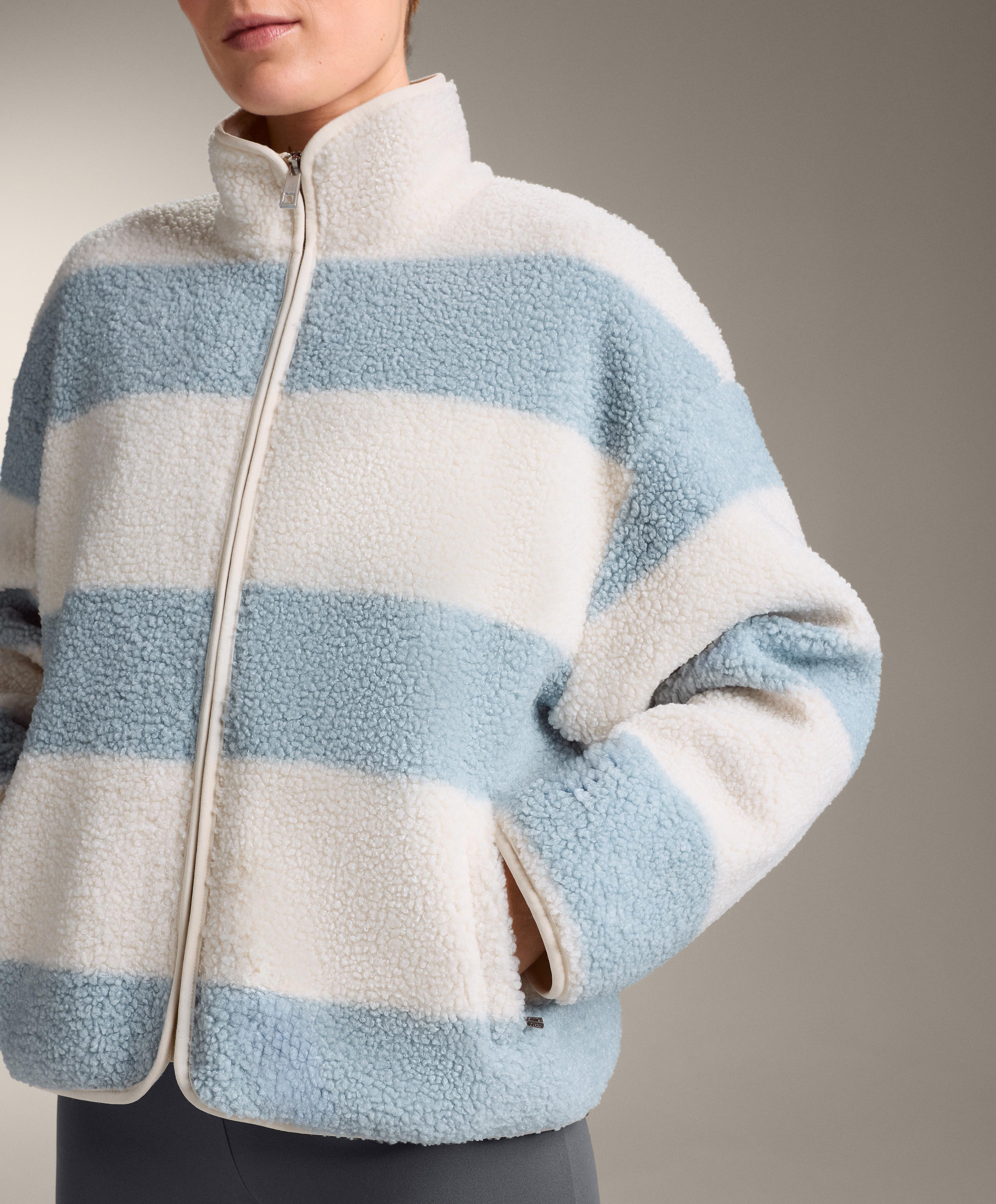 Striped faux-shearling Bomber jacket