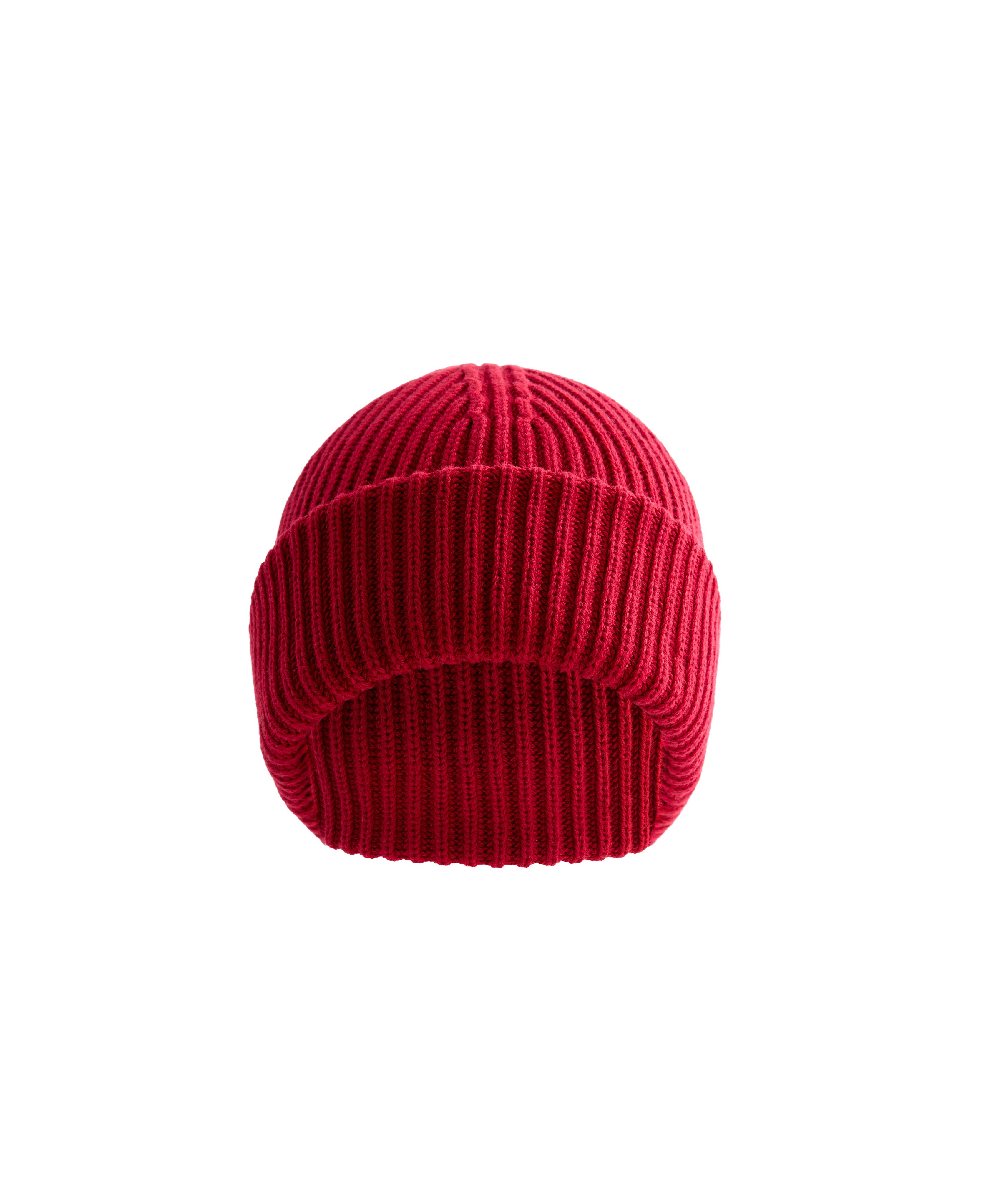 100% cotton ribbed beanie — CORDOVAN RED