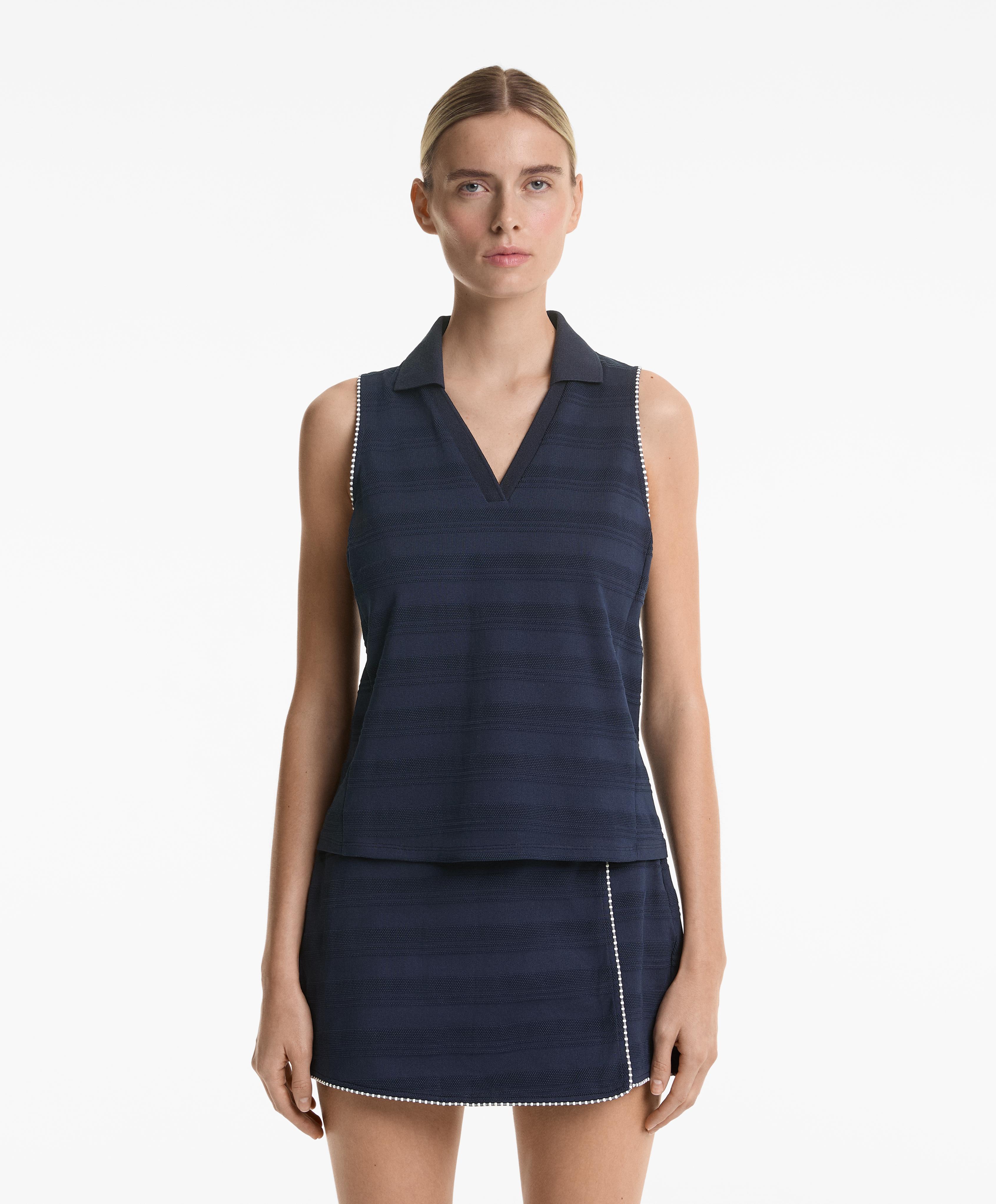 Polo sin mangas jacquard