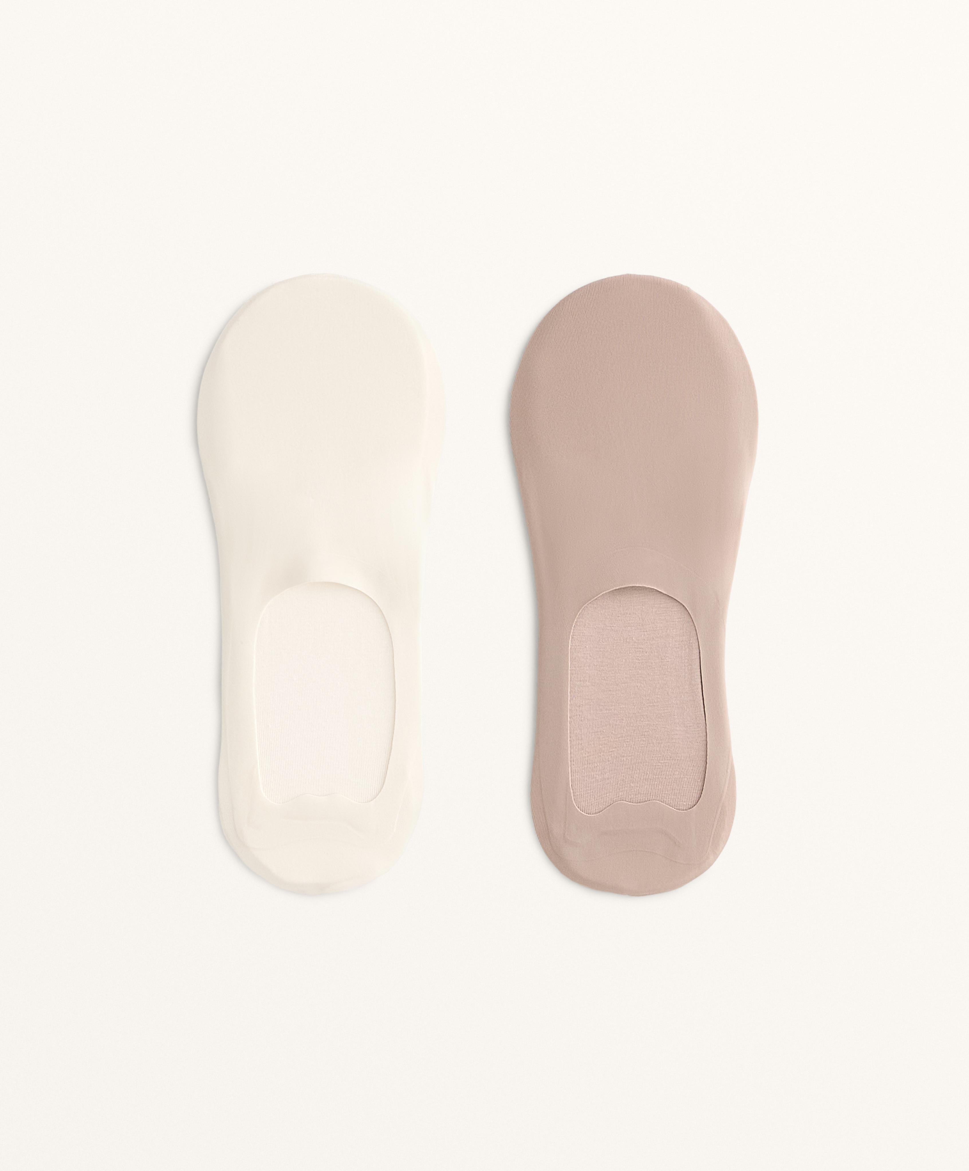 2 pairs of invisible high cut rib socks with microfibre 2 pairs of invisible high cut rib socks with microfibre