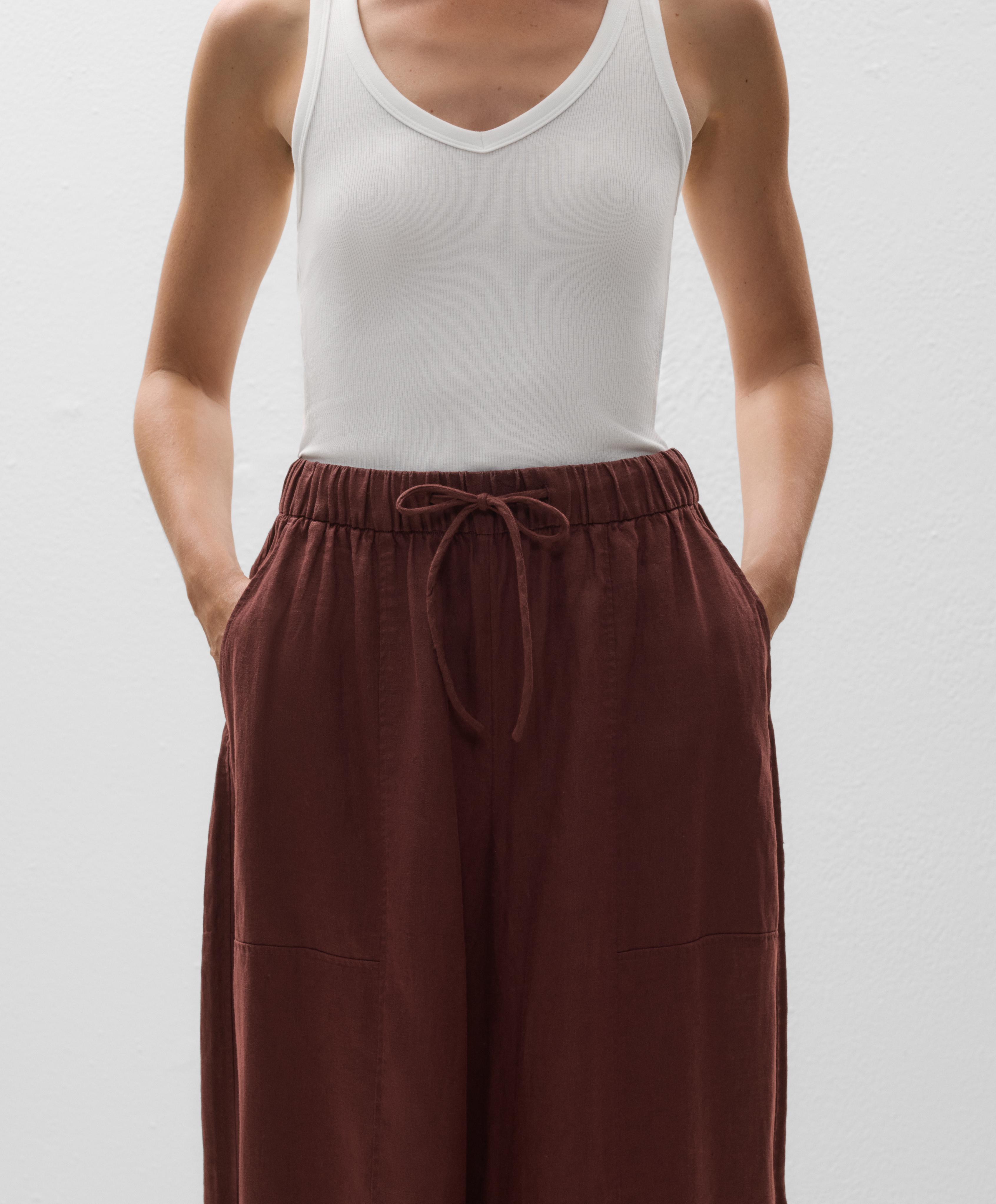 Barrel панталони 100% лен - Намалениe Barrel панталони 100% лен - Намалениe