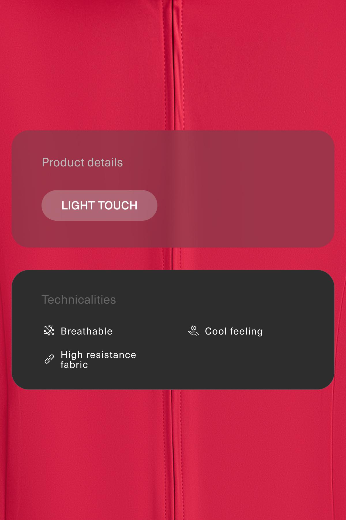 Short Light Touch technical jacket — RED