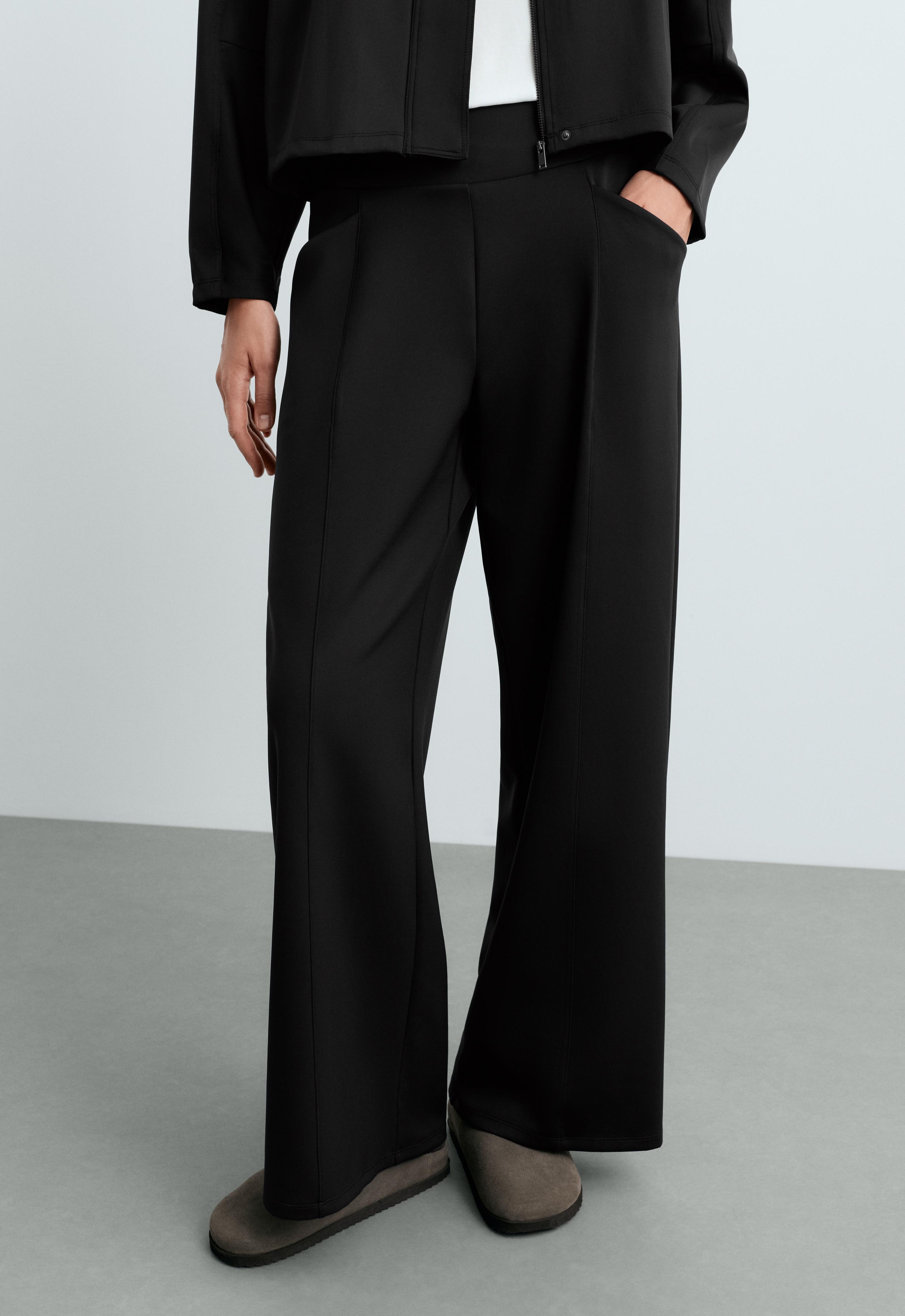 Neopren efektli geniş High rise pantolon Neopren efektli geniş High rise pantolon