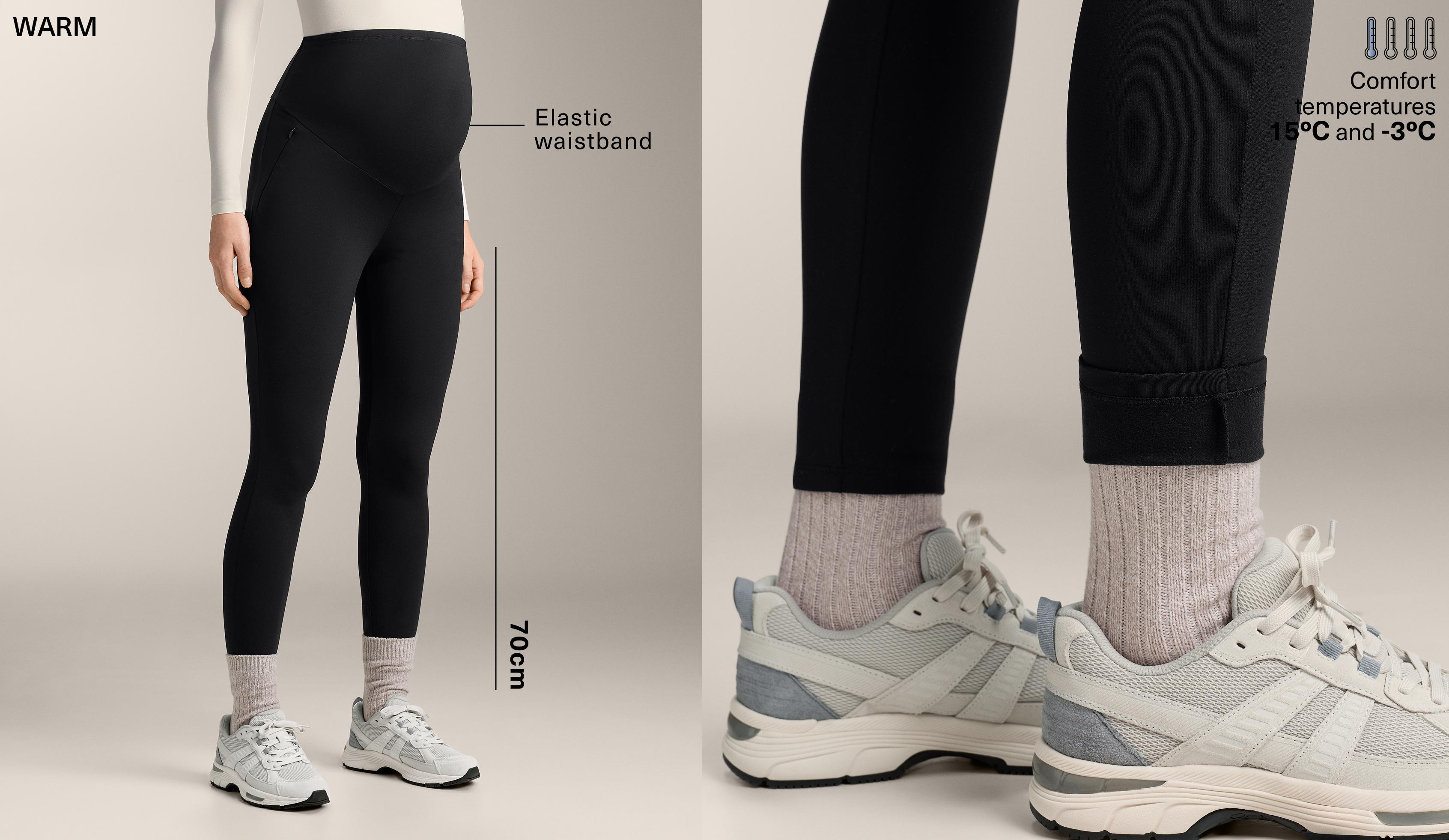 Warm 70cm ankle-length maternity leggings
