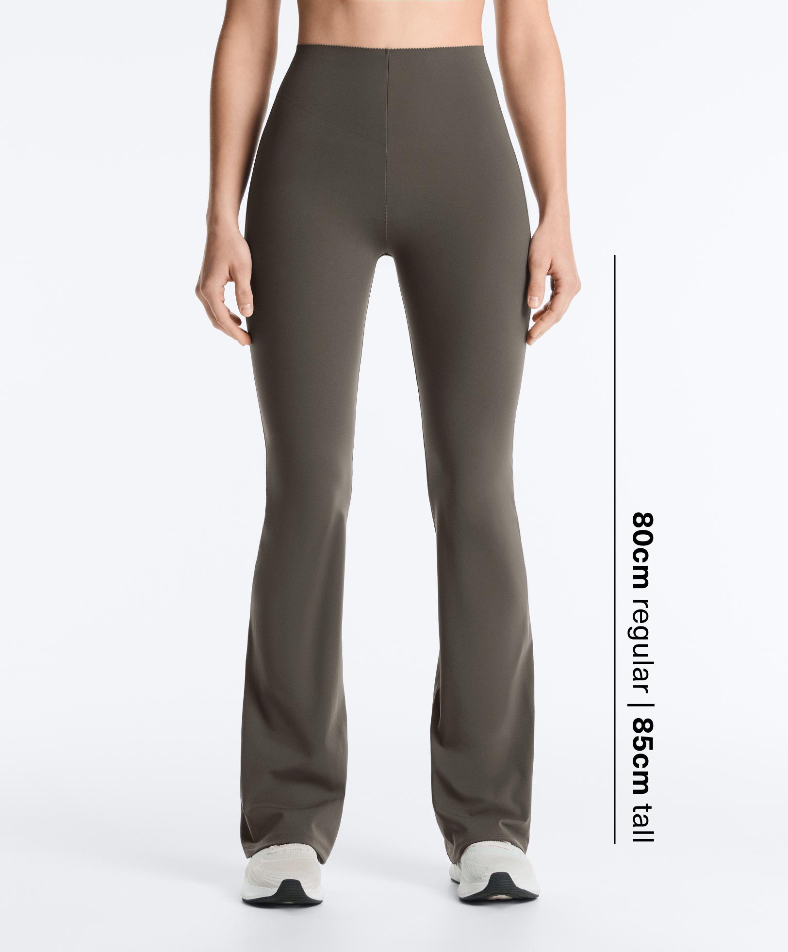 High-rise Compressive Raise Up flare trousers — CHARCOAL GREY