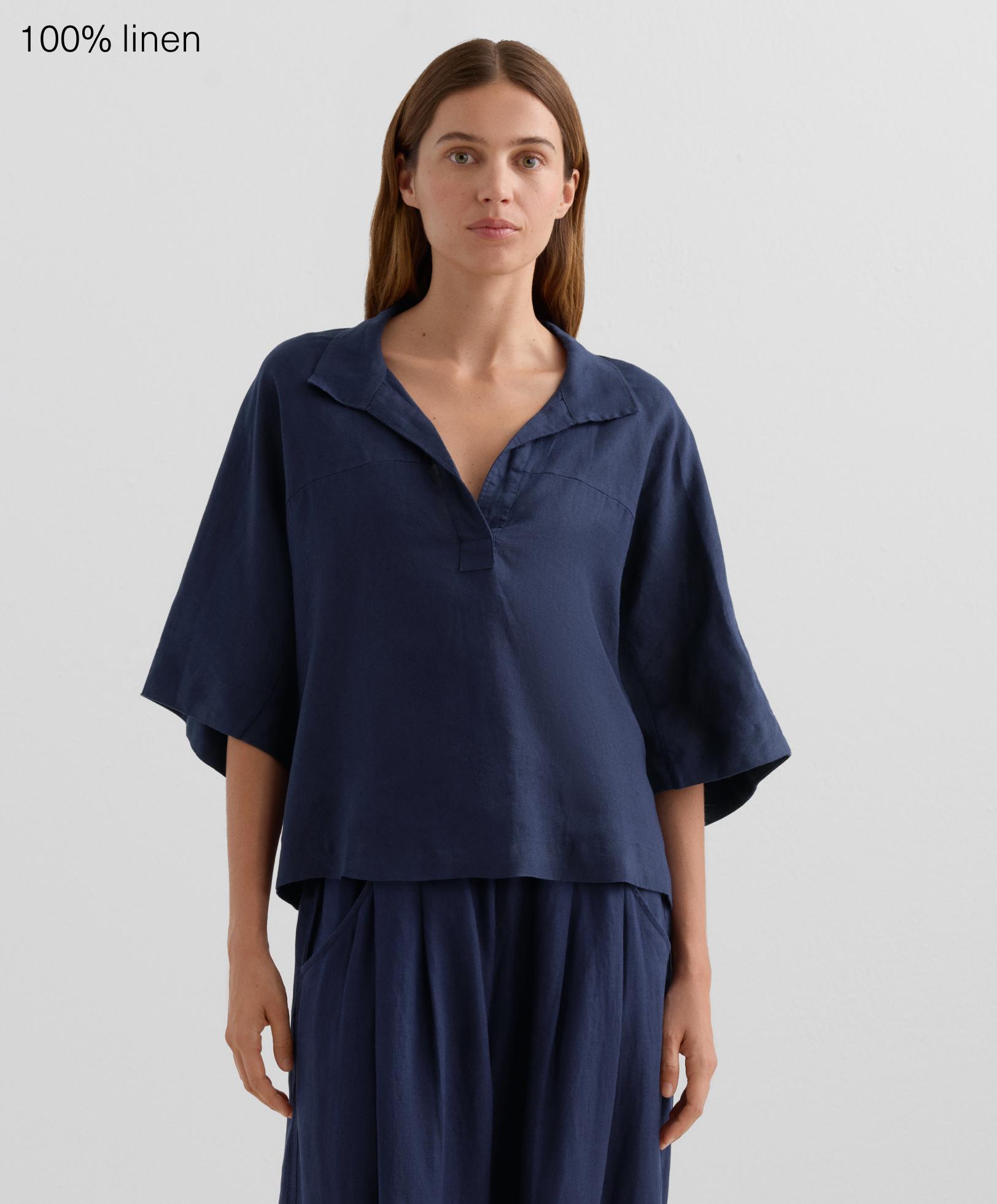 Oversized short sleeve 100% linen shirt - Sale Oversized short sleeve 100% linen shirt - Sale