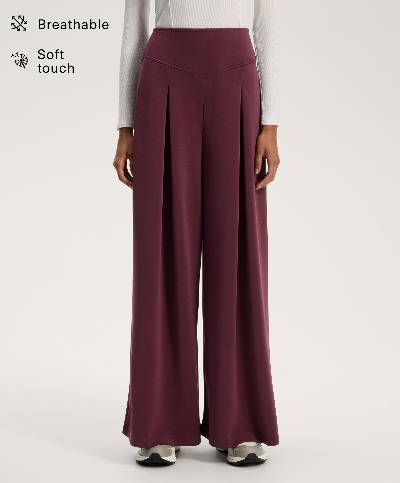 Wide-leg trousers with front pleat and soft-touch modal Wide-leg trousers with front pleat and soft-touch modal