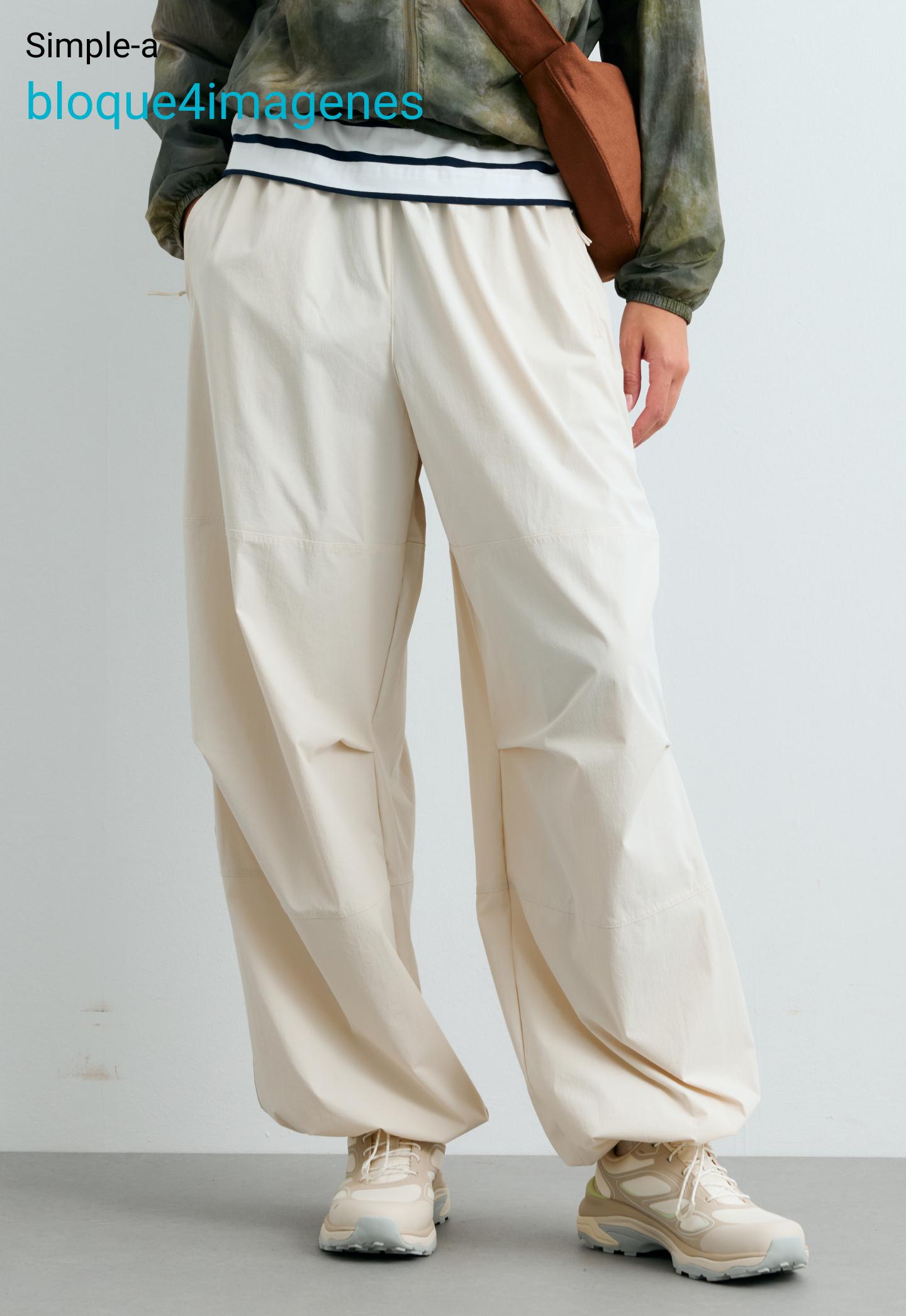 100% cotton gauze balloon trousers — WHITE 
