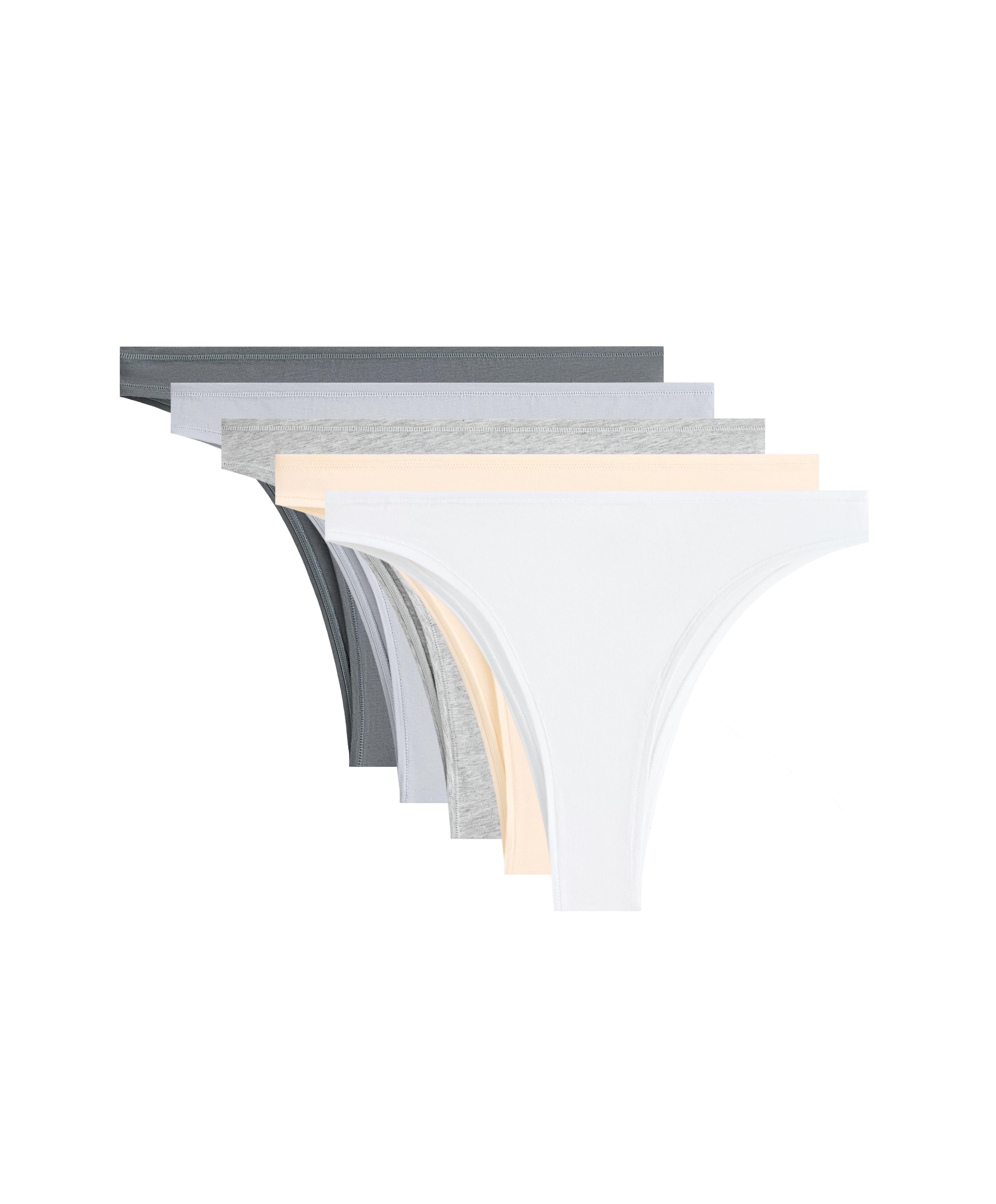 5 cotton blend Brazilian briefs — VANILLA