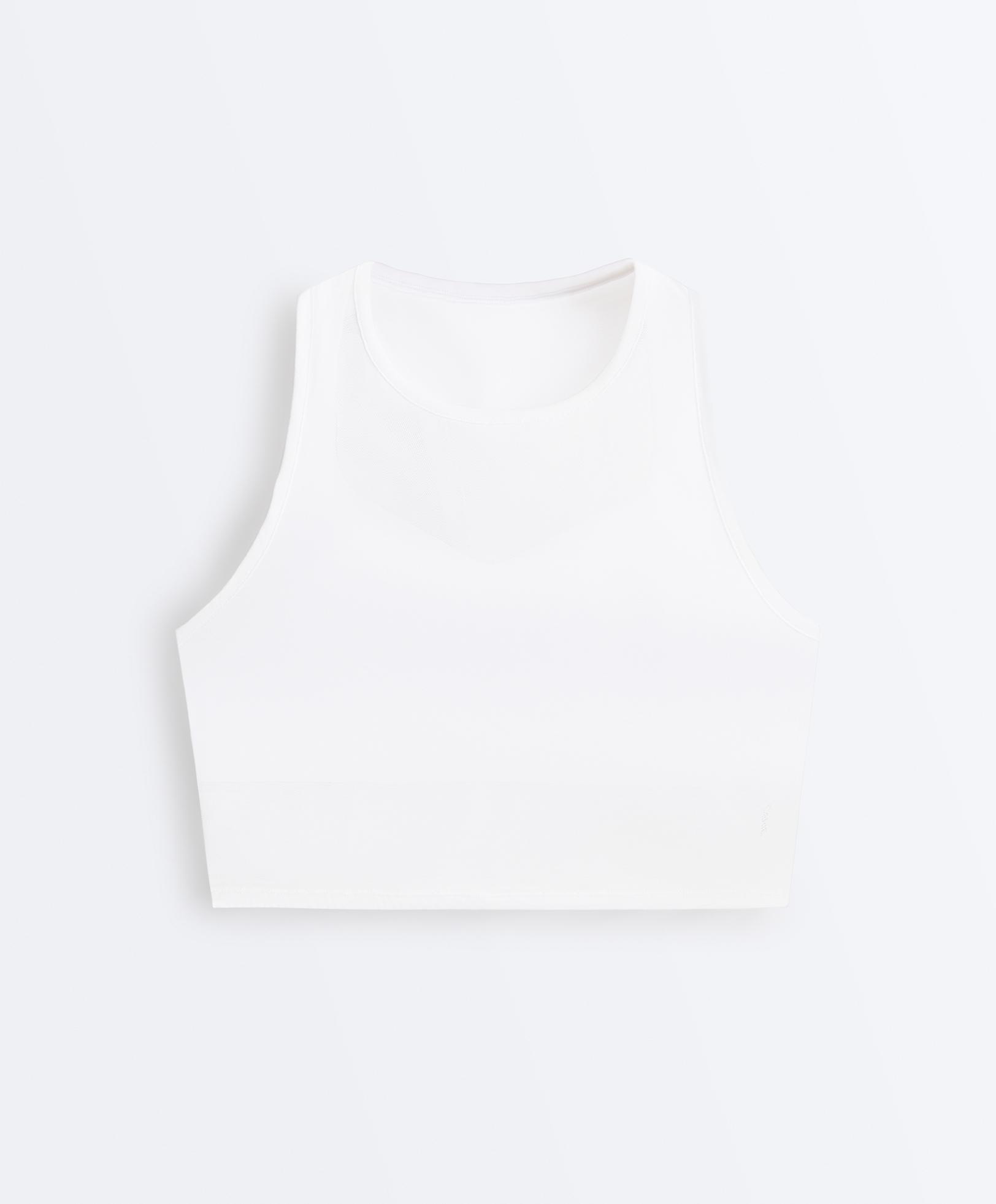 Sheer compressive tank top — WHITE