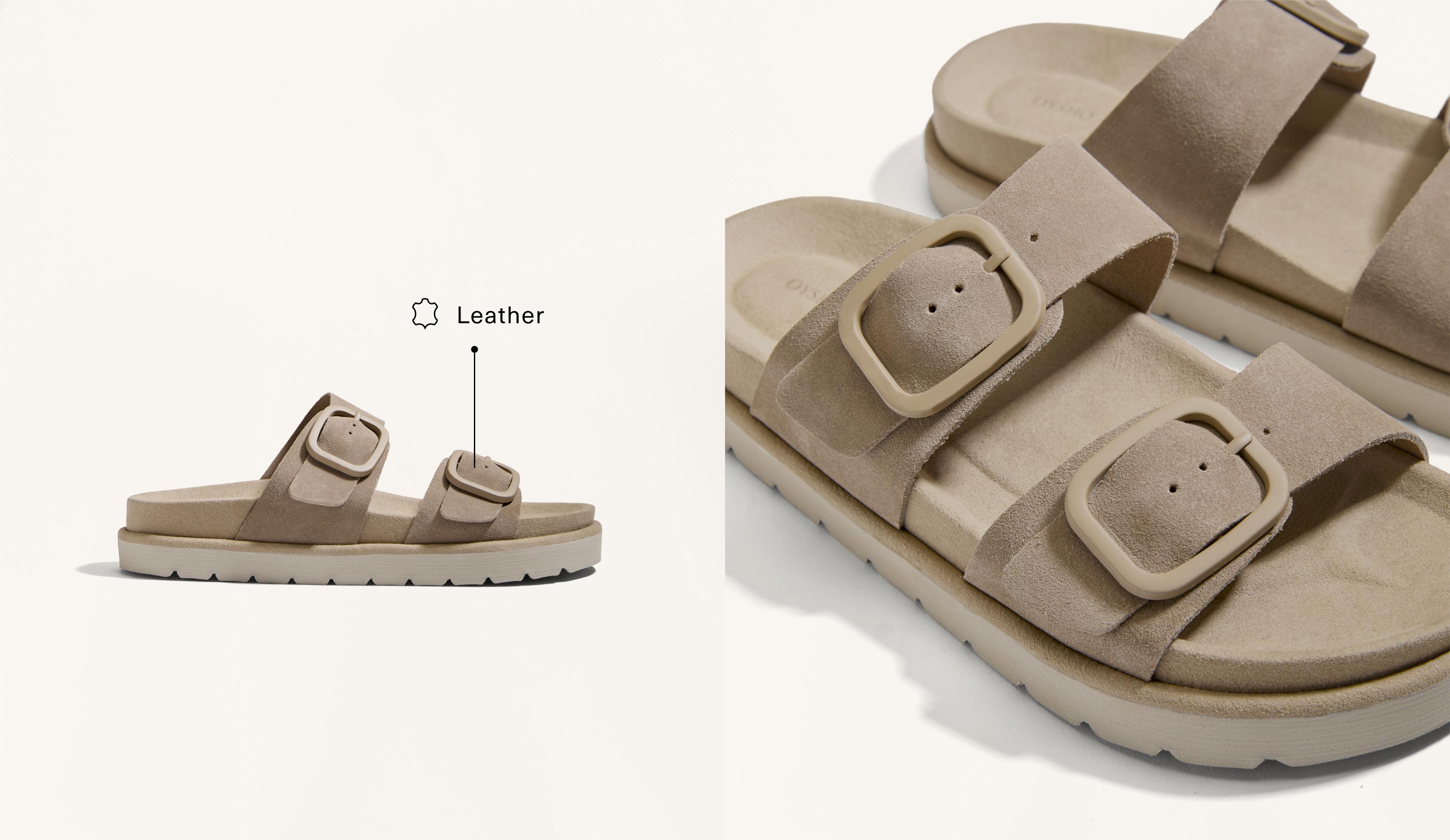 Plateausandalen suède met gespen Plateausandalen suède met gespen