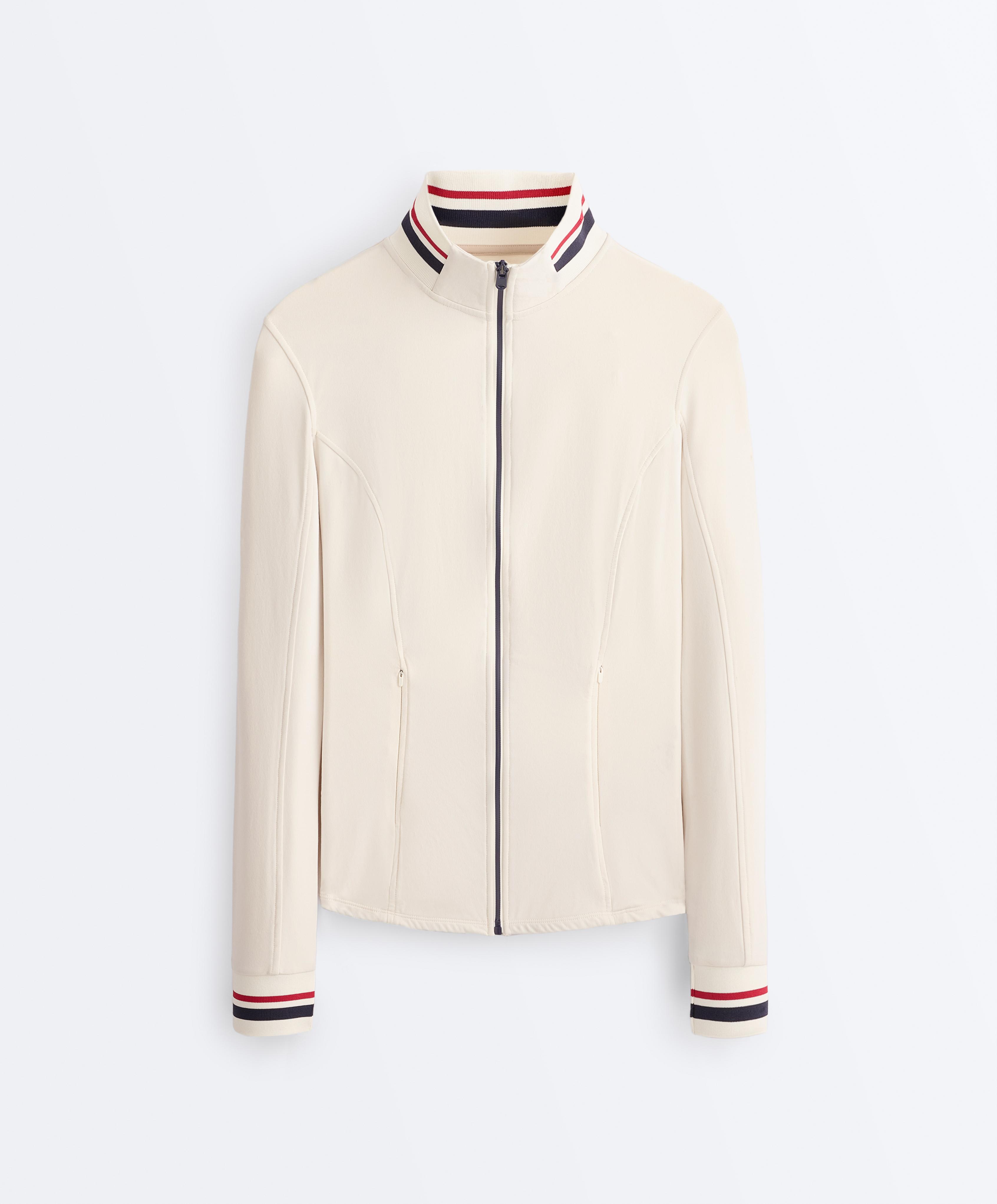 Light warm technical rubber jacket — PALE ECRU