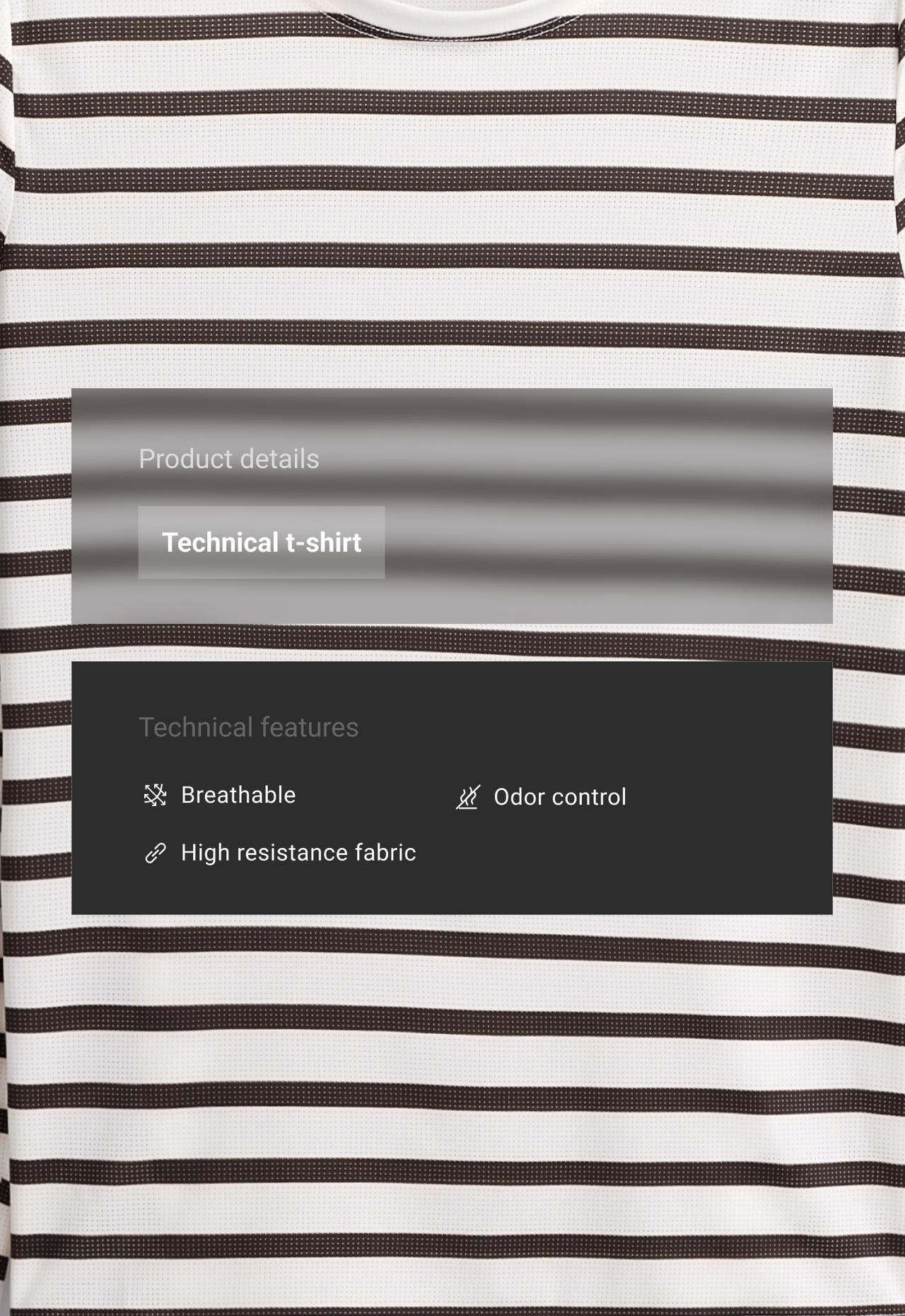 Regular Fit technical T-shirt, long sleeve, striped print — BROWN